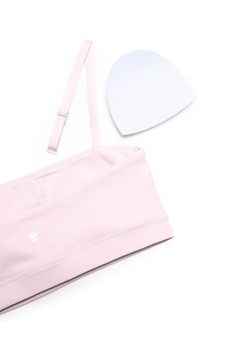 CRZ YOGA Bra Olahraga Wanita dengan Tali Tipis Model Spaghetti yang Dapat Disesuaikan, Model " Butterluxe  ", Warna Strawberry Pink
