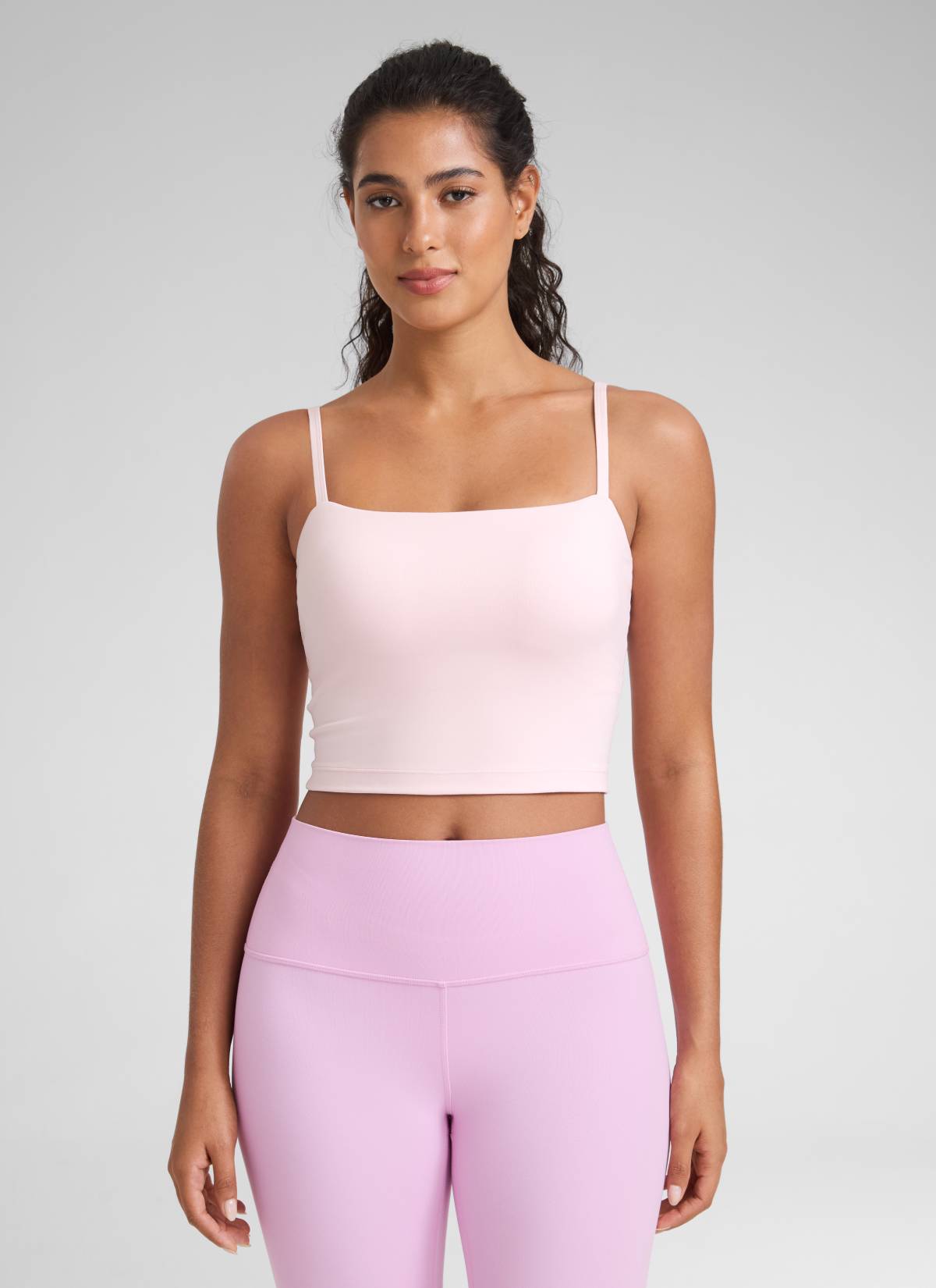 Bra Olahraga Wanita CRZ YOGA Butterluxe Panjang dengan Tali Tipis yang Dapat Disesuaikan Merah Muda Stroberi