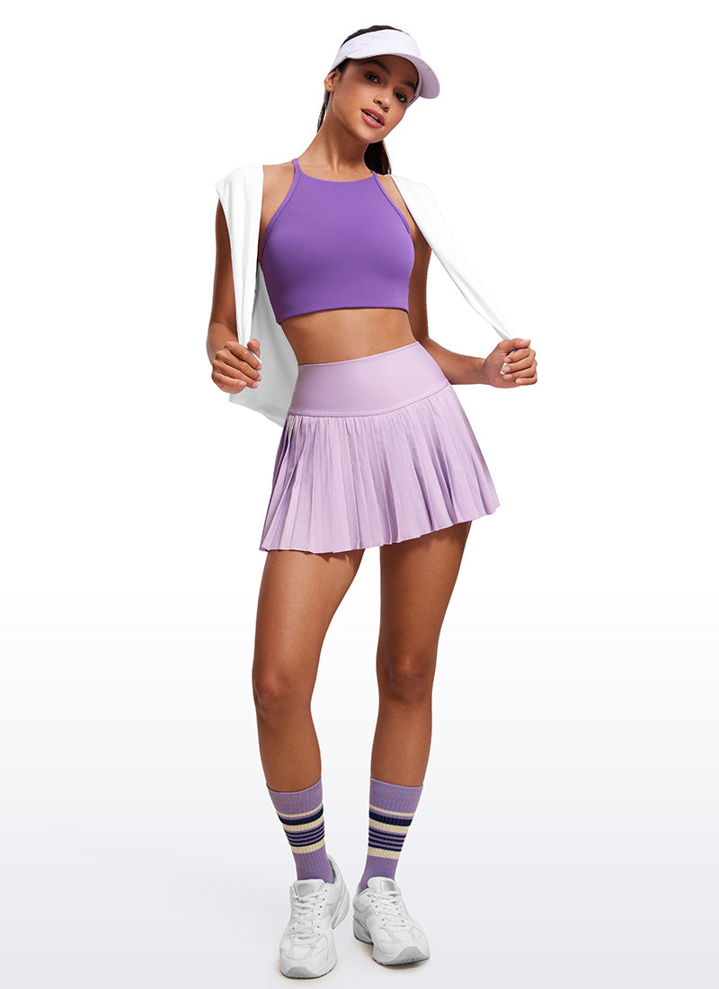 CRZ YOGA Butterluxe Womens High Neck Y Racerback Sports Bra Thin Strap Royal Lilac