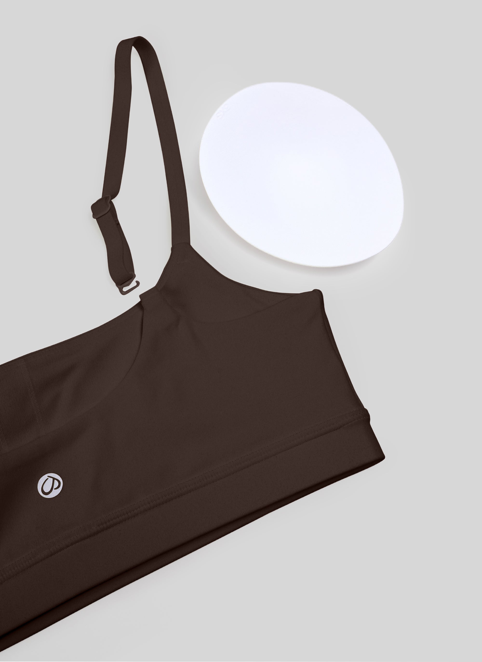 CRZ YOGA - Áo lót thể thao nữ Butterluxe có dây mảnh Butterluxe , cổ tròn, màu nâu sô-cô-la nóng