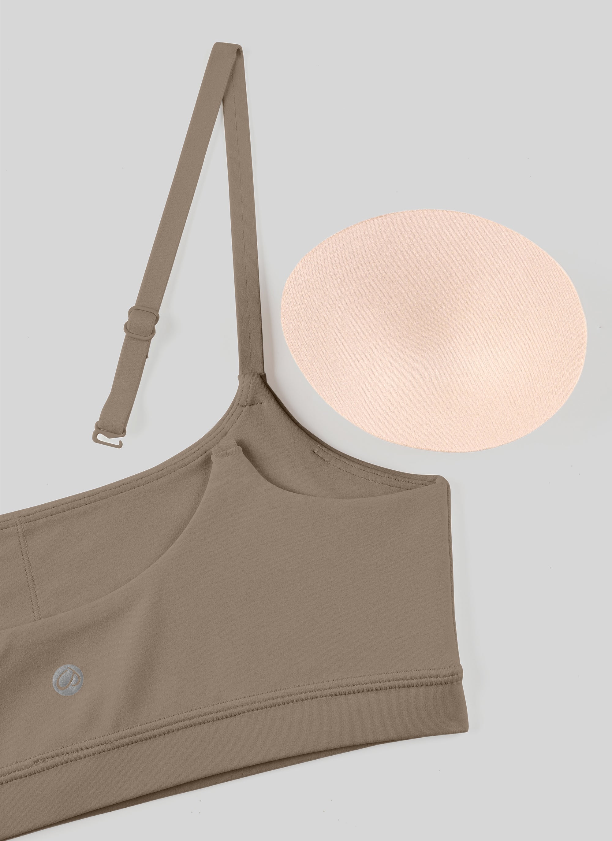 Áo lót thể thao CRZ YOGA dành cho nữ, Butterluxe , dây mảnh Butterluxe , cổ tròn, màu xám Nomad