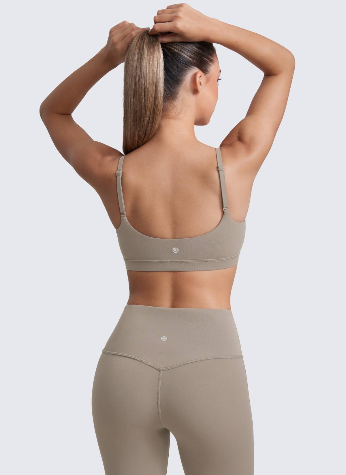 CRZ YOGA - Áo lót thể thao nữ Butterluxe có dây mảnh Butterluxe , cổ tròn, màu xám tro ấm