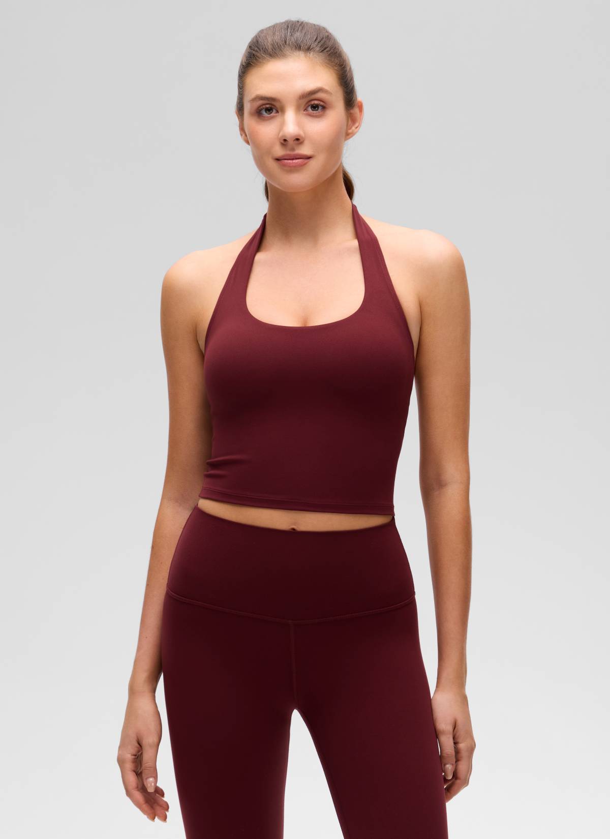 CRZ YOGA Áo lót thể thao Butterluxe dài dành cho nữ Butterluxe , áo crop top màu đỏ Merlot