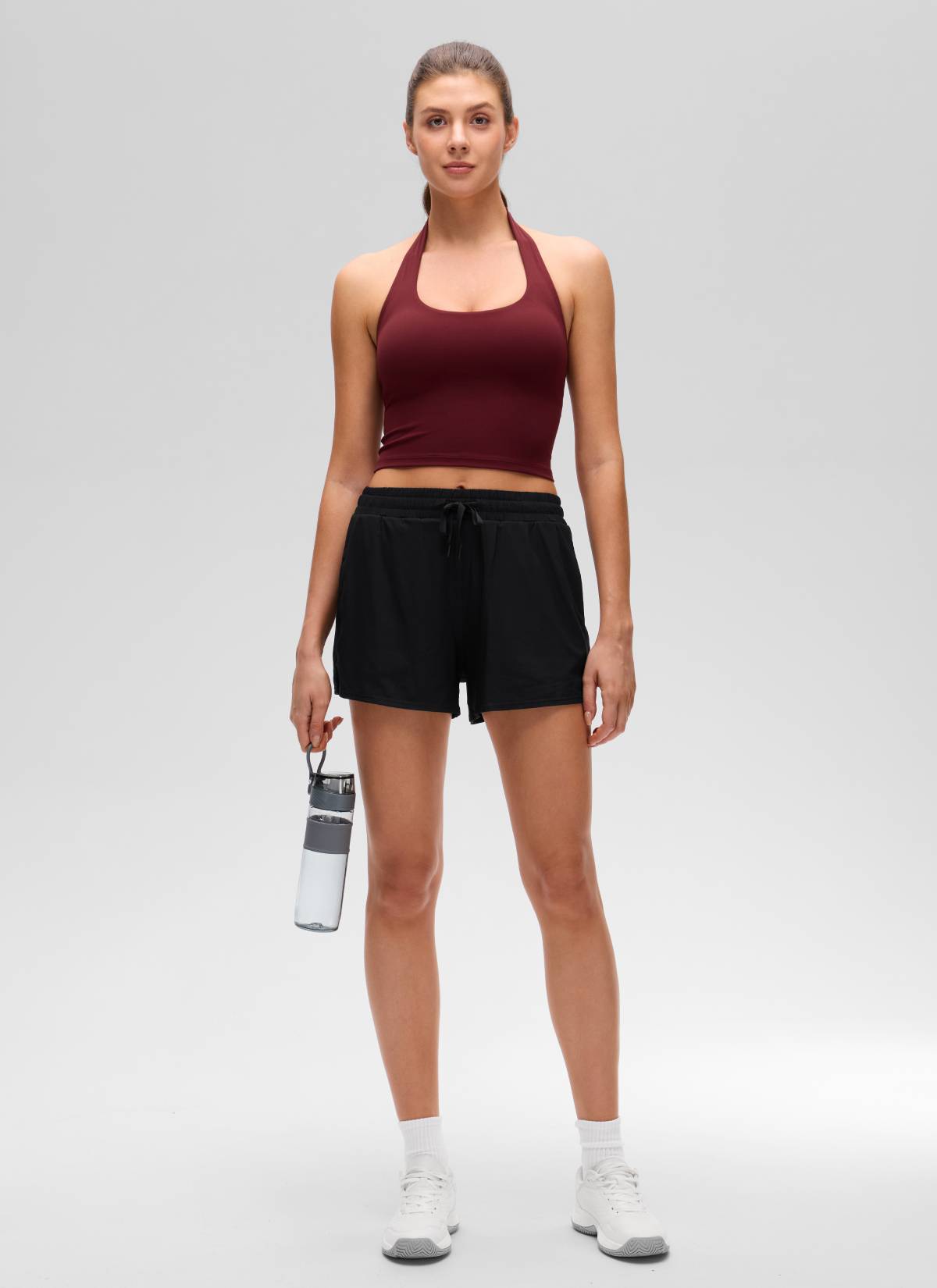 CRZ YOGA Áo lót thể thao Butterluxe dài dành cho nữ Butterluxe , áo crop top màu đỏ Merlot