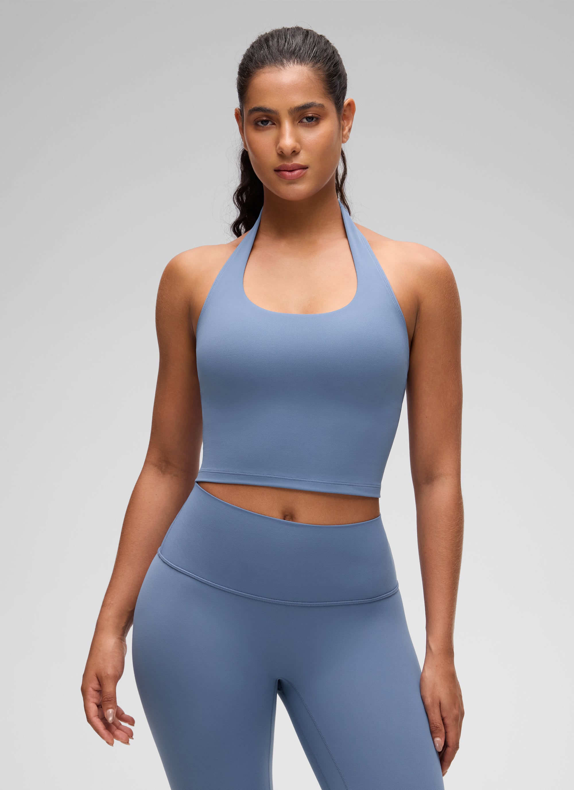 CRZ YOGA - Áo lót thể thao Butterluxe dài dành cho nữ Butterluxe , áo crop top, chất liệu denim đã qua xử lý