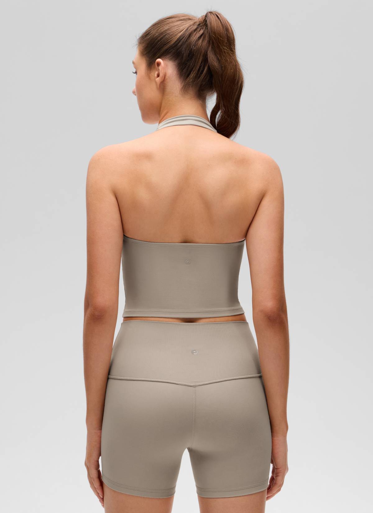 CRZ YOGA Áo lót thể thao nữ Butterluxe dáng dài Butterluxe kết hợp áo crop top màu xám tro ấm