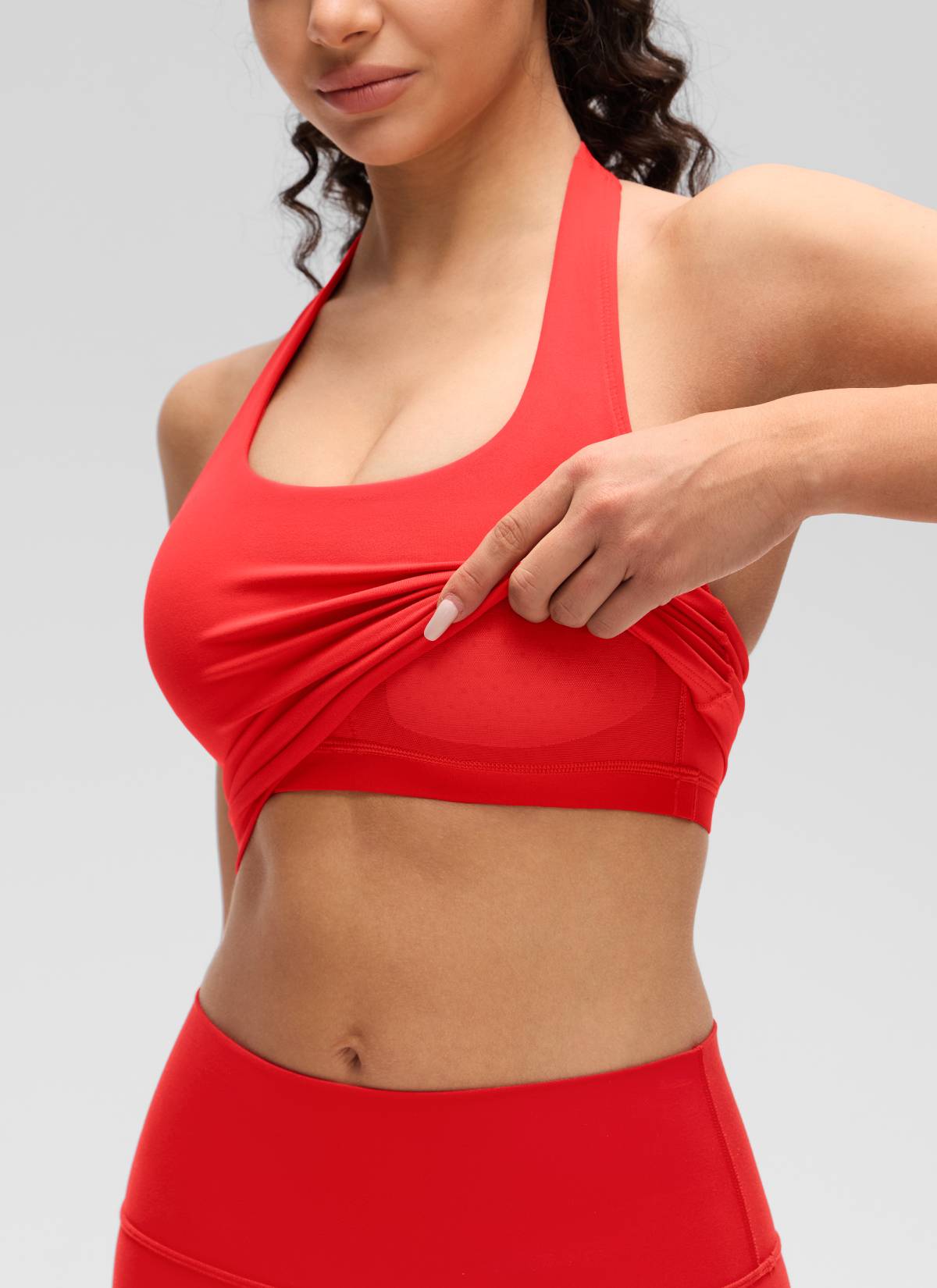 CRZ YOGA Áo lót thể thao Butterluxe dài dành cho nữ Butterluxe , áo crop top màu đỏ đậm
