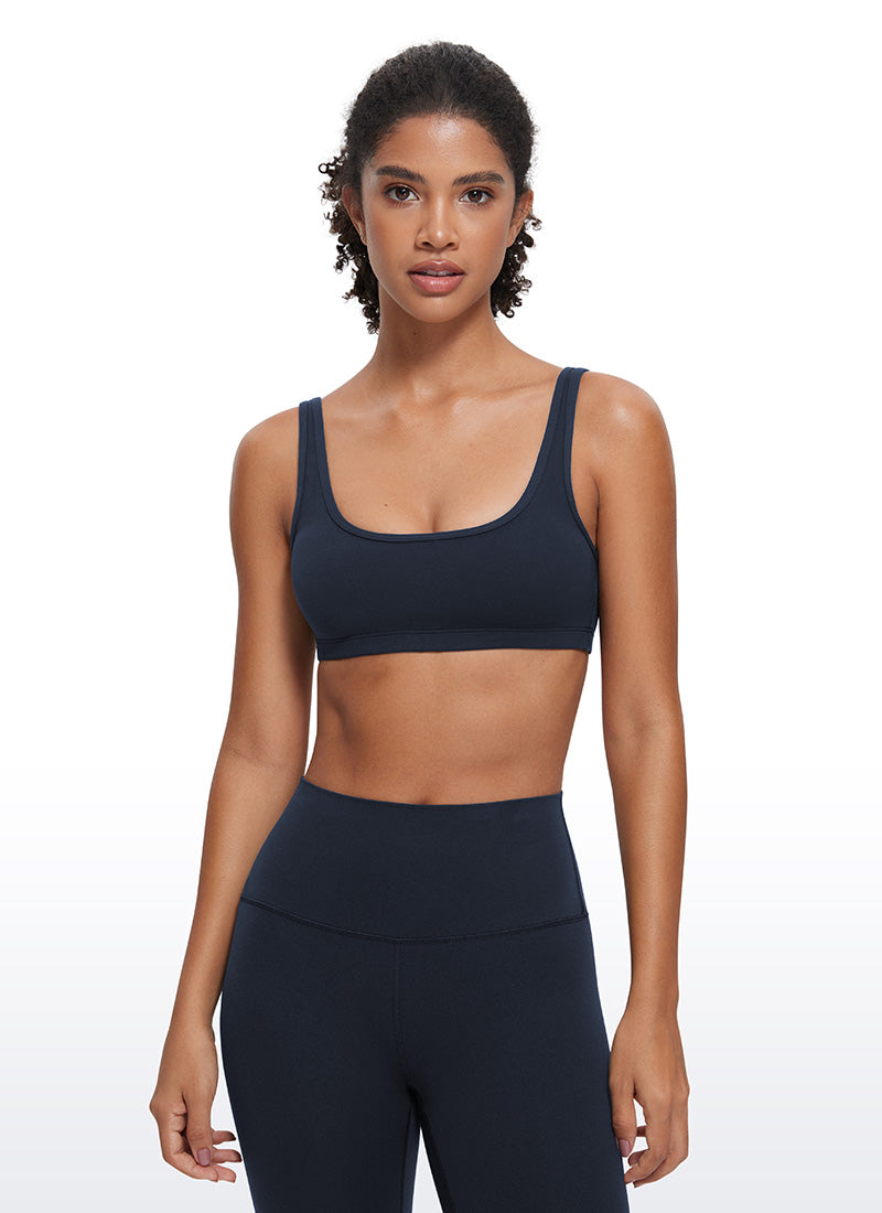 CRZ YOGA Women Butterluxe Scoop Neck Cami Padded Mini Bra Twilight Blue