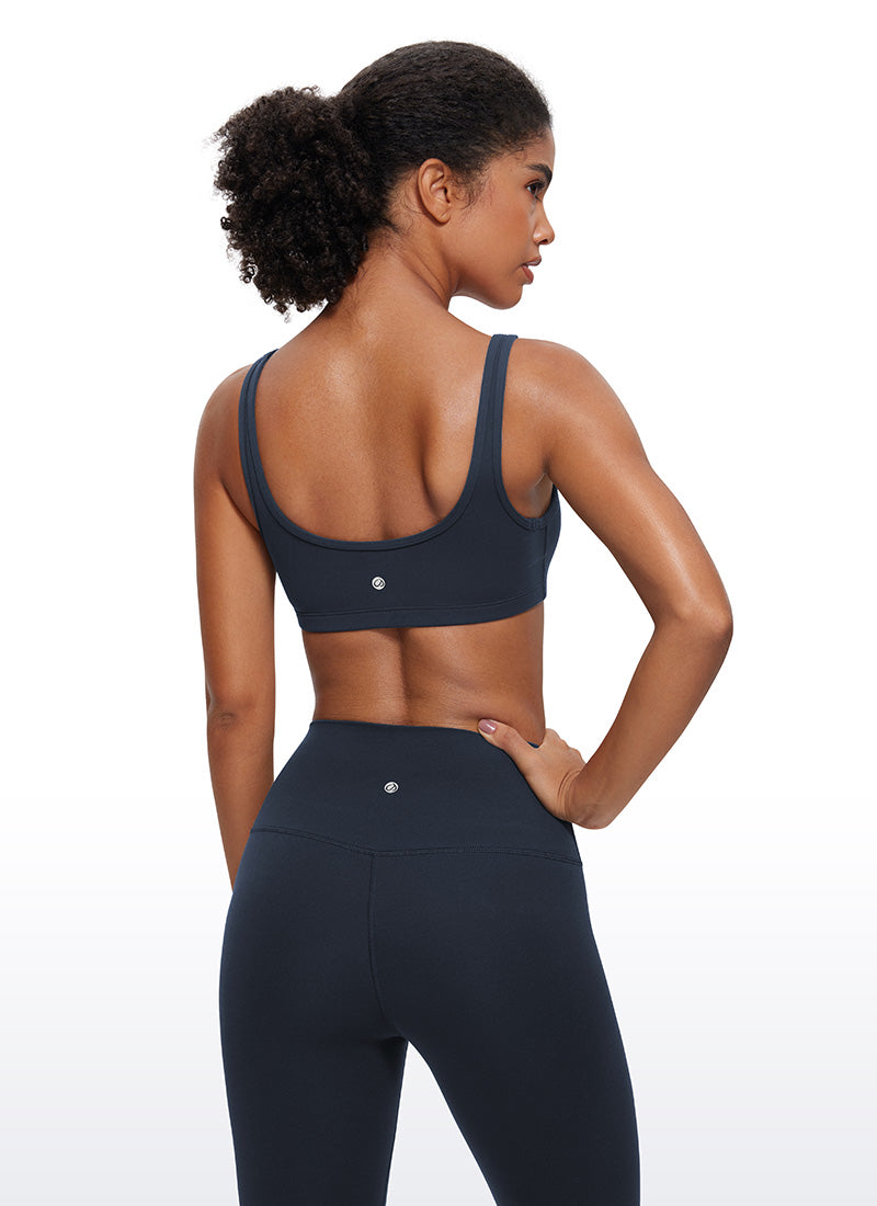 CRZ YOGA Women Butterluxe Scoop Neck Cami Padded Mini Bra Twilight Blue