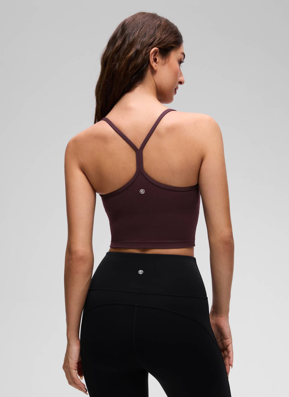 CRZ YOGA Áo lót thể thao nữ kiểu dáng dài, cổ chữ Y, lưng chữ Y, kiểu áo crop top ( Butterluxe ) Màu Ripe Plum