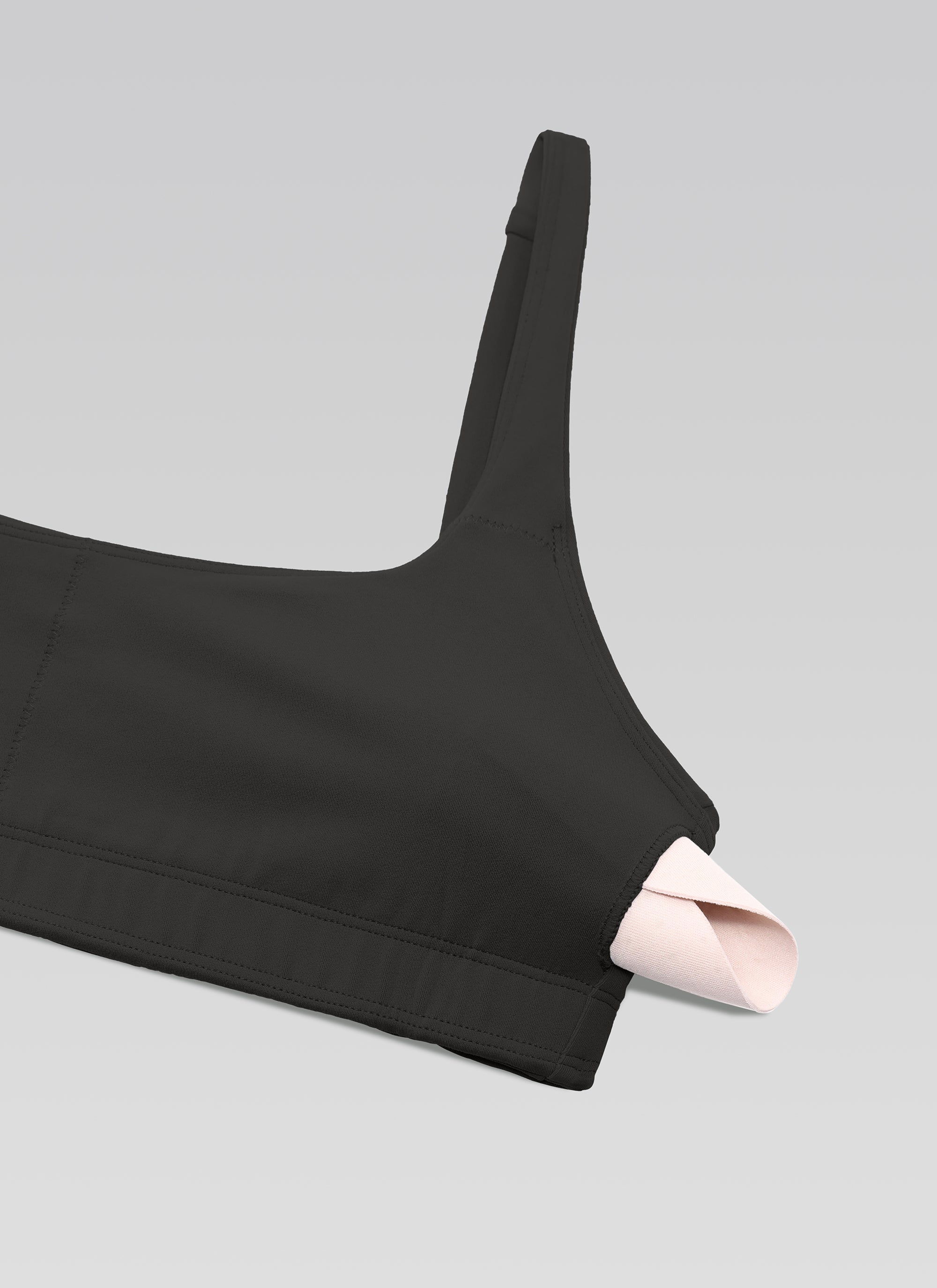 CRZ YOGA Wanita, Bra Mini Berbusa dengan Leher Persegi dan Model Cami " Butterluxe ", Warna Hitam