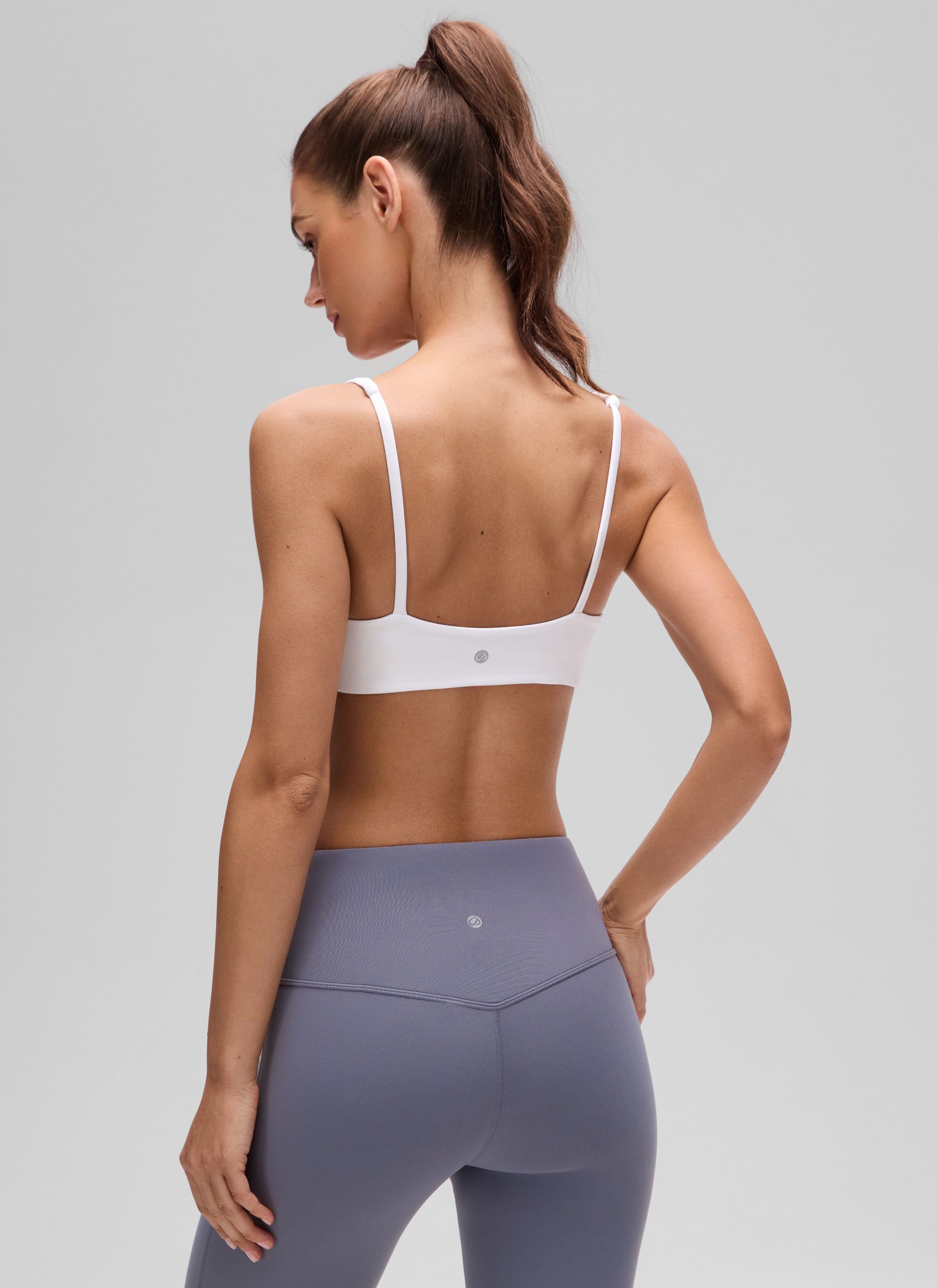 CRZ YOGA Women Butterluxe Square Neck Cami Padded Mini Bra White @model_info:G