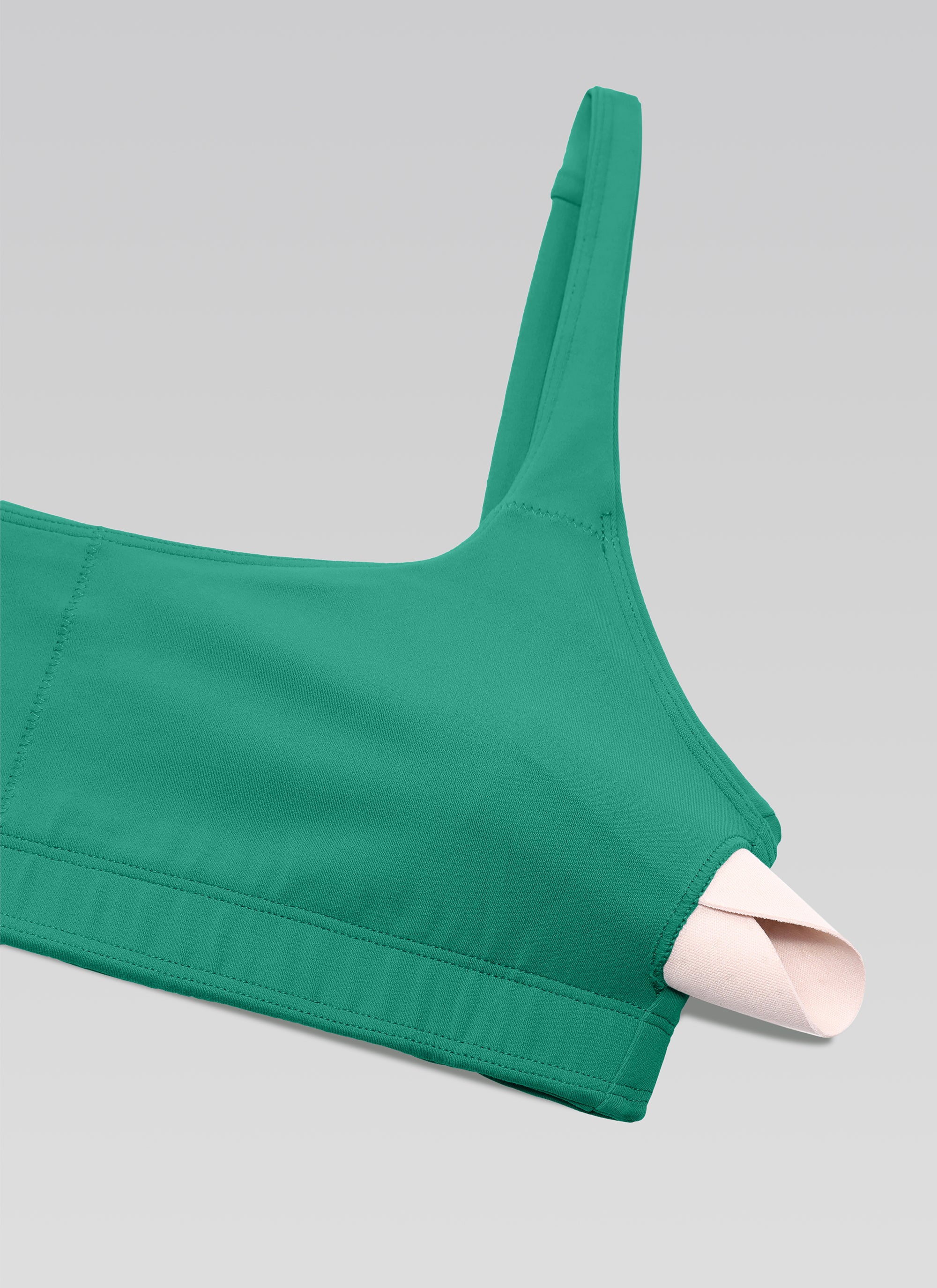CRZ YOGA Bra Mini Berbusa Model Cami Leher Butterluxe untuk Wanita, Warna Hijau Cascadia