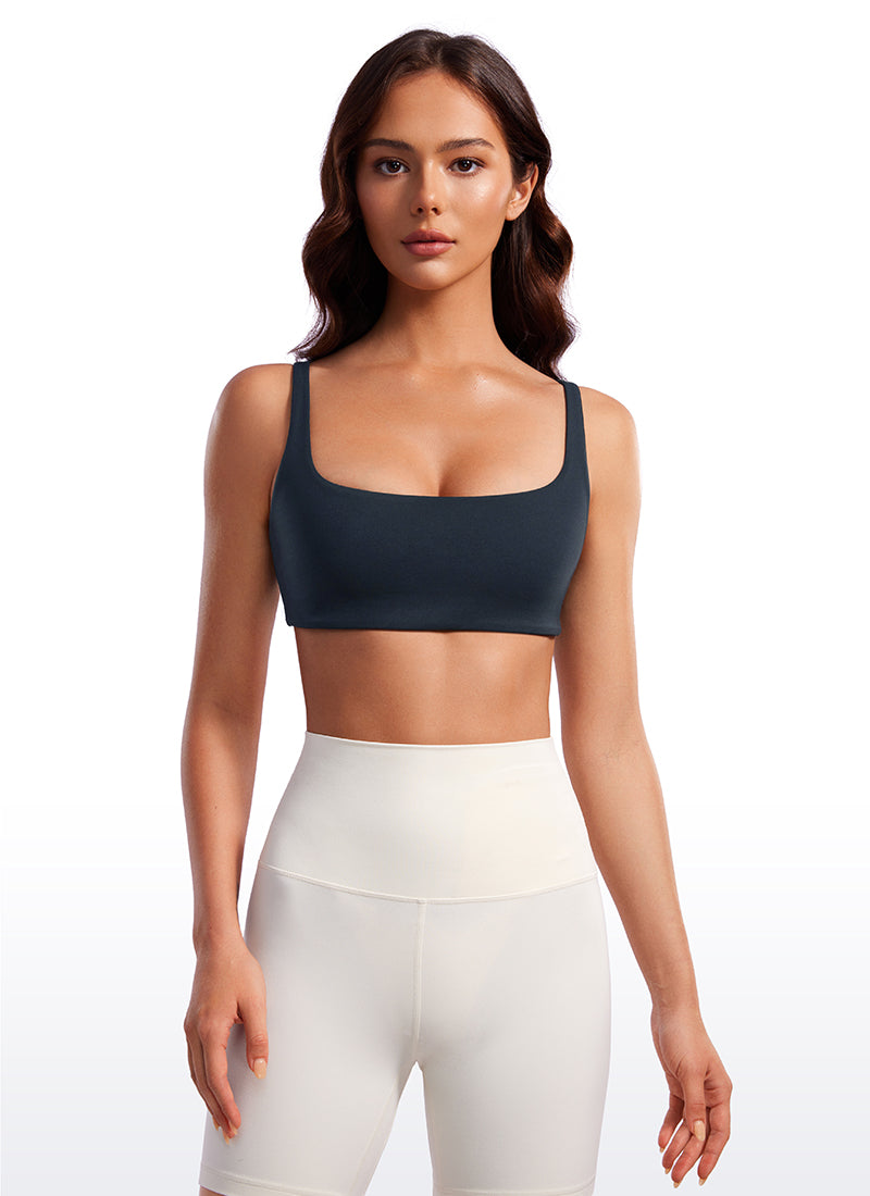 CRZ YOGA Wanita, Bra Mini Berbusa dengan Leher Persegi dan Model Cami " Butterluxe ", Warna True Navy