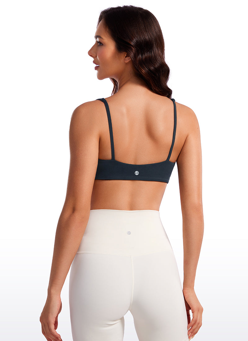 CRZ YOGA Wanita, Bra Mini Berbusa dengan Leher Persegi dan Model Cami " Butterluxe ", Warna True Navy