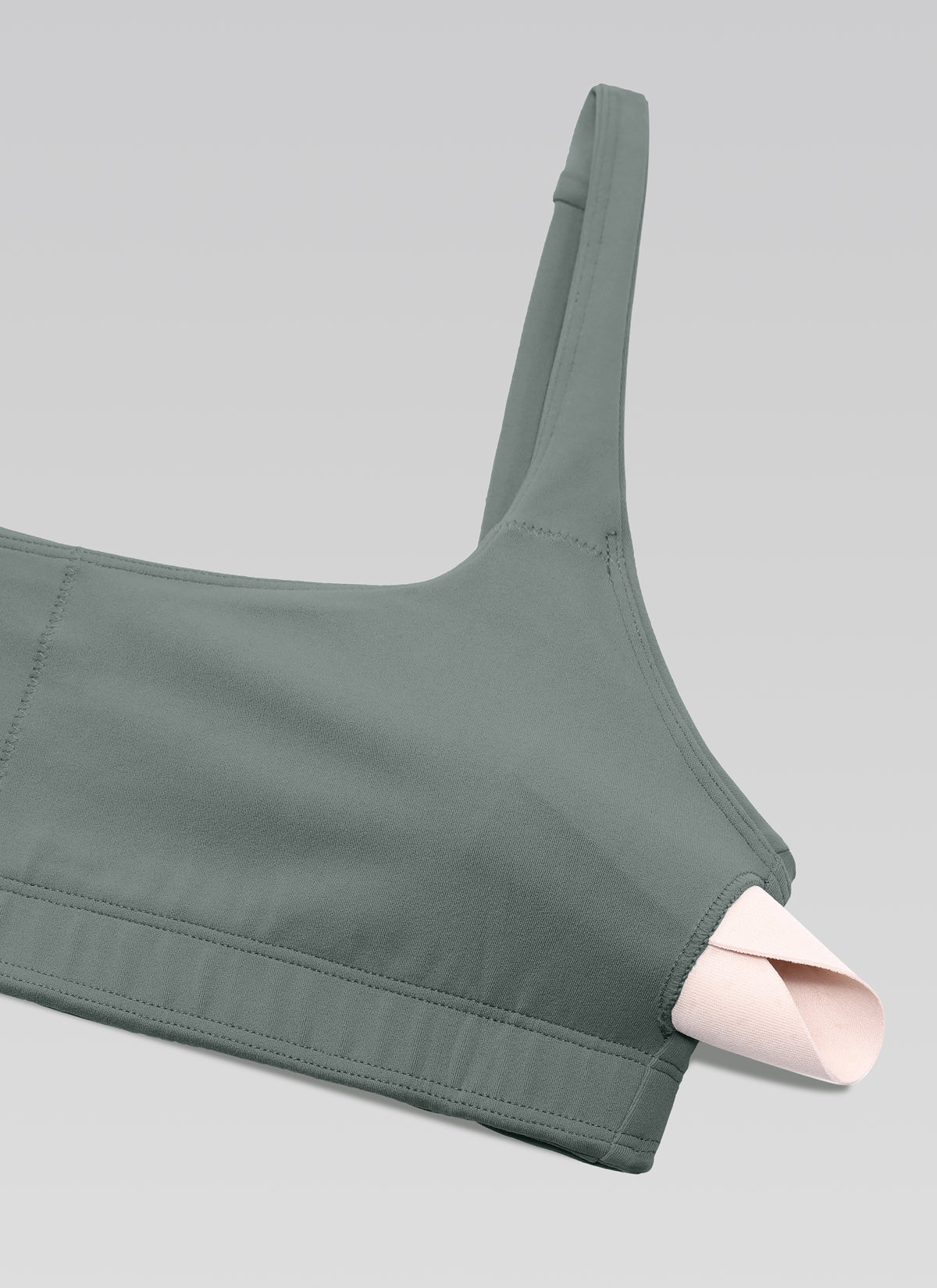 CRZ YOGA Women Butterluxe Square Neck Cami Padded Mini Bra Grey Sage @model_info:NEW