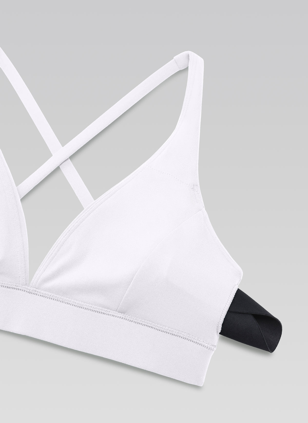 CRZ YOGA Women's Light Support Butterluxe Yoga Bra Strappy back V Neck White @model_info:NEW