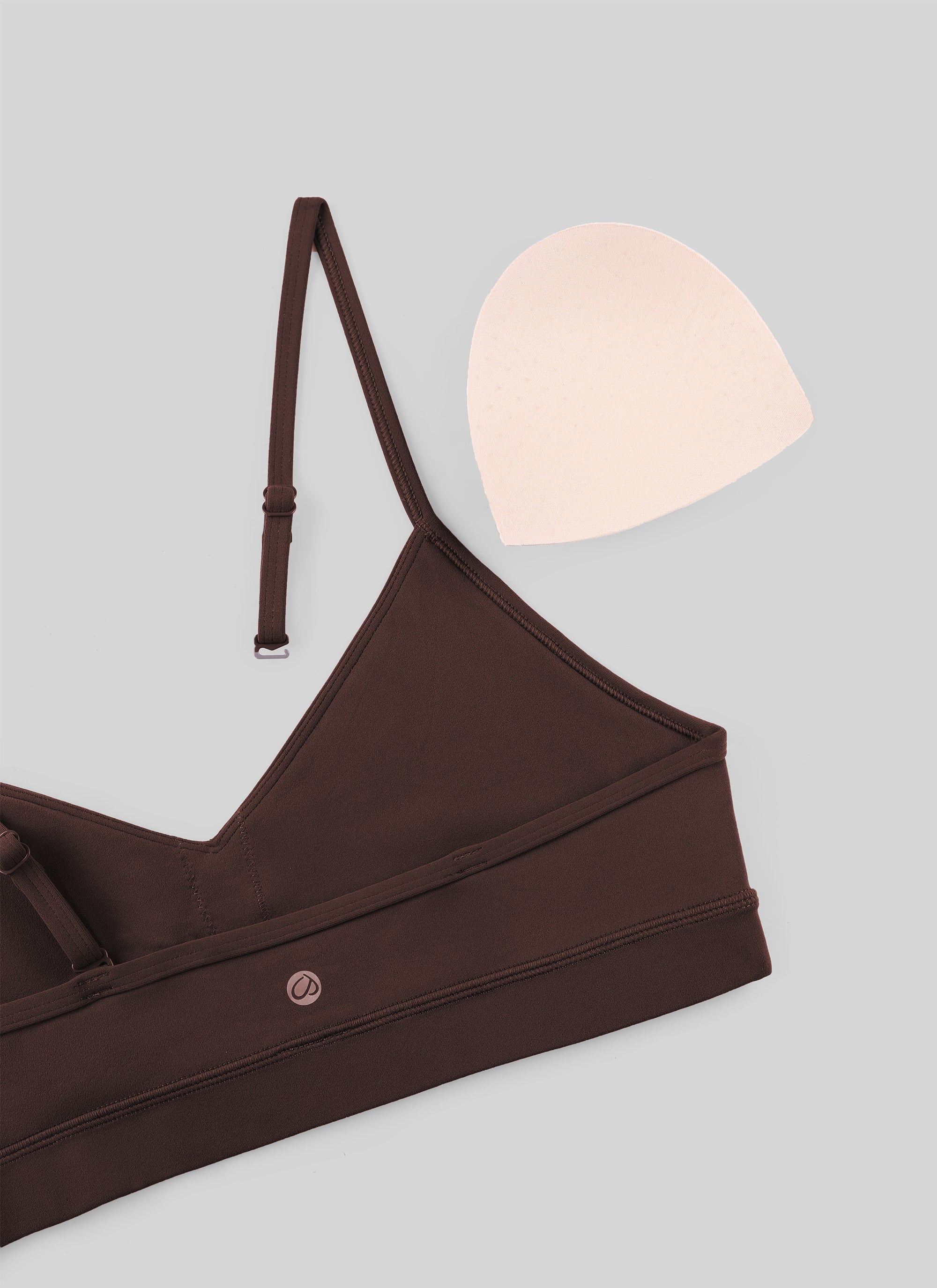 CRZ YOGA Butterluxe Áo lót thể thao yoga cổ chữ V dành cho nữ có đệm, màu nâu sô-cô-la nóng