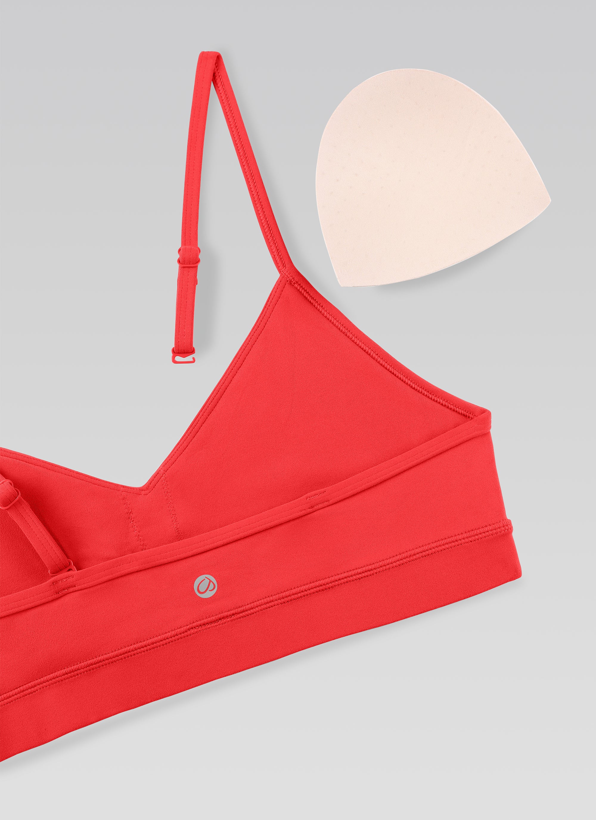 CRZ YOGA Butterluxe Áo lót thể thao yoga cổ chữ V dành cho nữ, có đệm, màu đỏ đậm