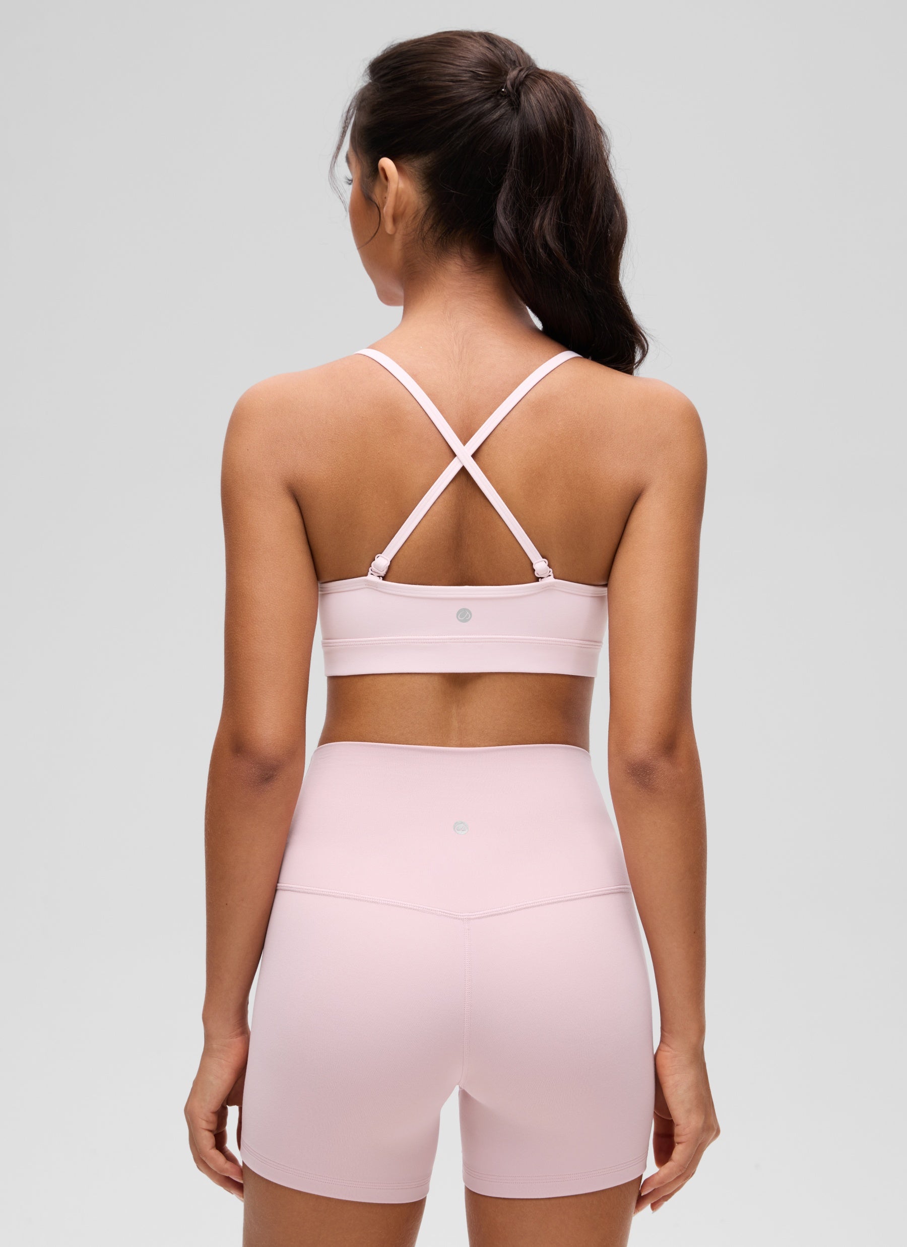 CRZ YOGA Butterluxe Áo lót thể thao yoga cổ chữ V dành cho nữ, có đệm, màu hồng dâu tây