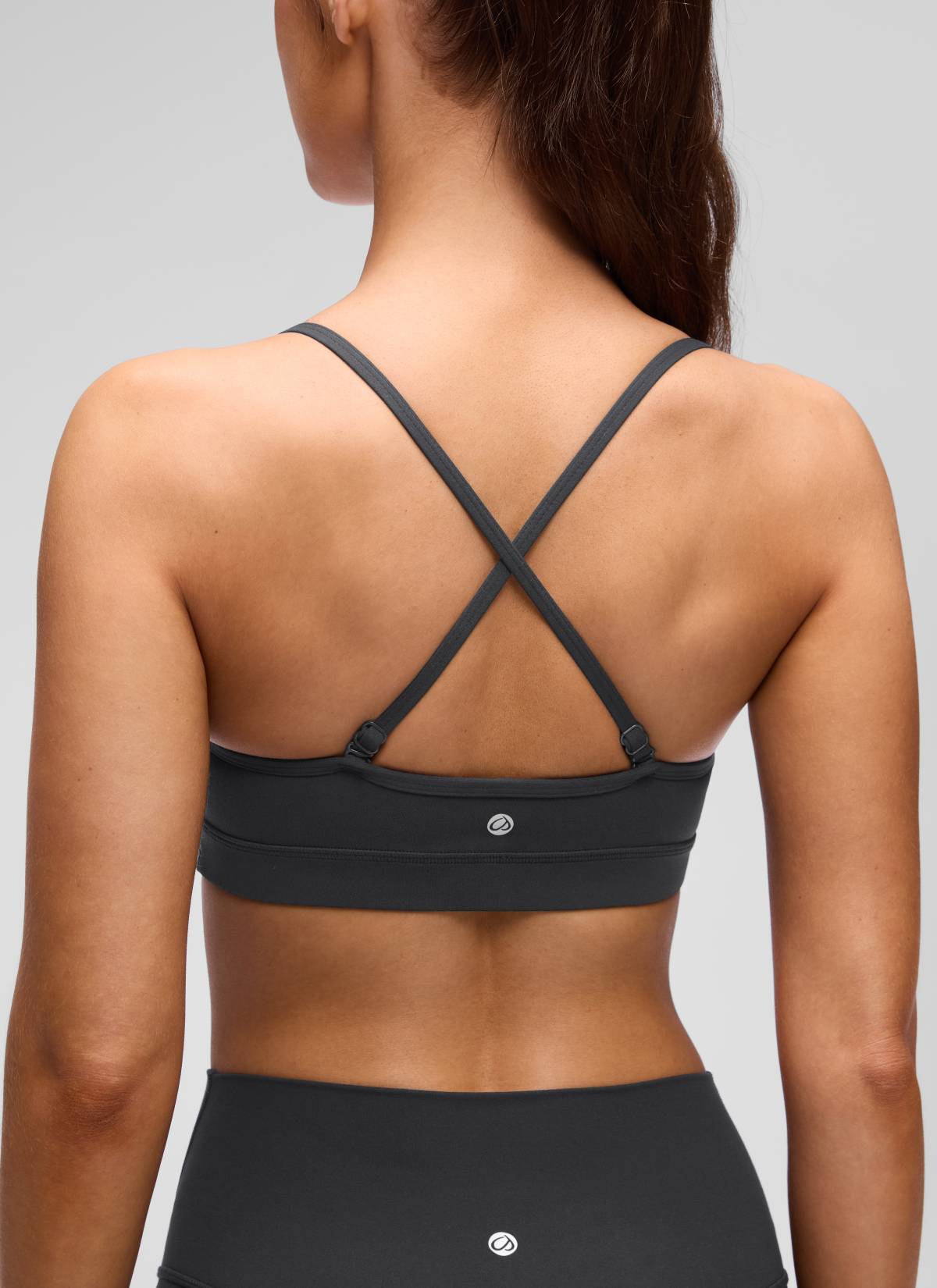 CRZ YOGA Butterluxe Áo lót thể thao yoga cổ chữ V dành cho nữ có đệm, màu xám huyền bí