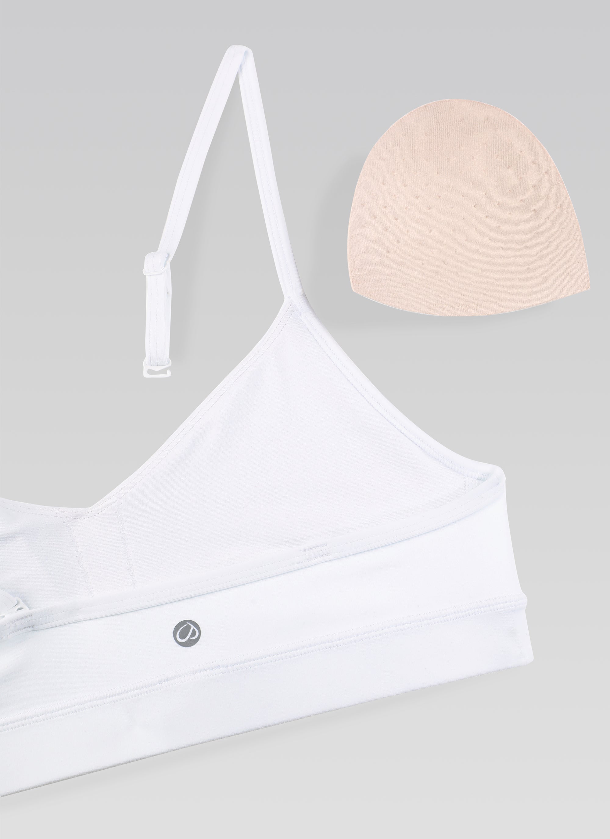 CRZ YOGA Butterluxe Áo lót thể thao yoga cổ chữ V dành cho nữ có đệm, màu trắng