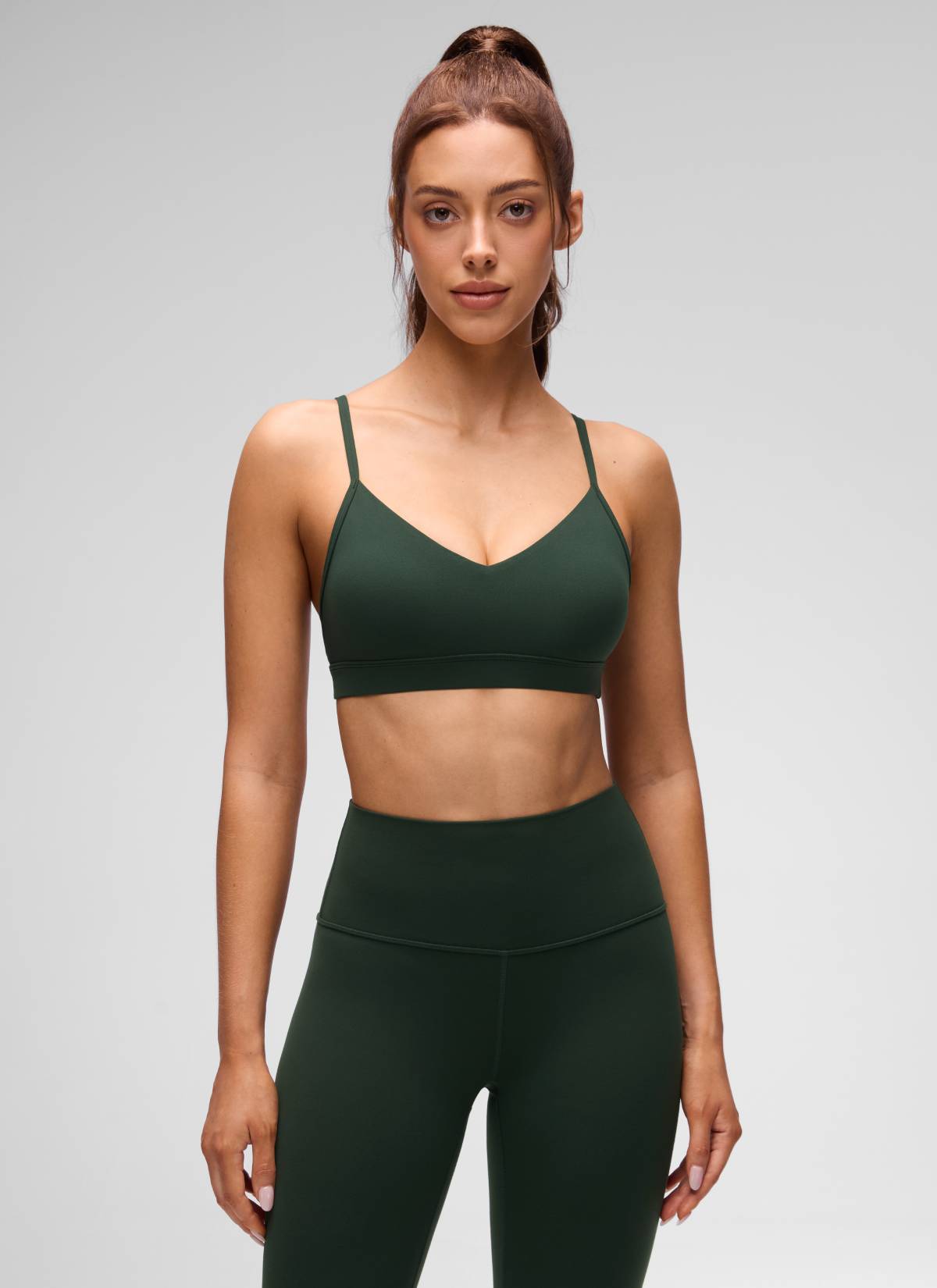 CRZ YOGA Butterluxe Áo lót thể thao yoga cổ chữ V dành cho nữ có đệm mút, màu xanh Legend