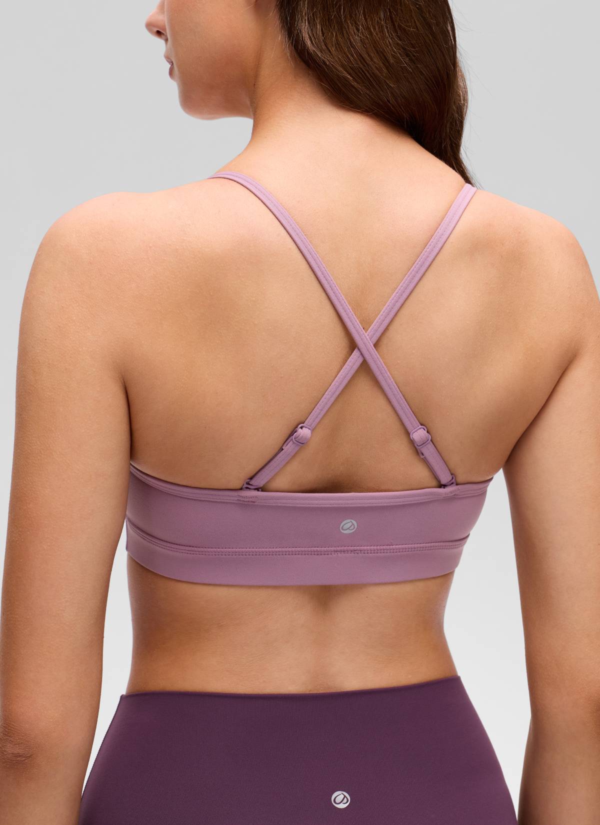 CRZ YOGA Butterluxe Áo lót thể thao yoga cổ chữ V dành cho nữ, có đệm, màu hoa oải hương nhạt