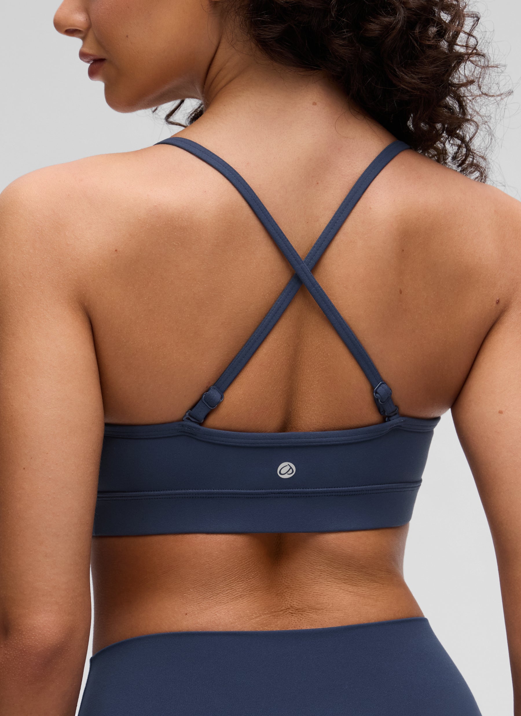 CRZ YOGA Butterluxe Womens V Neck Camisole Yoga Padded Sports Bra Club Blue @model_info:A