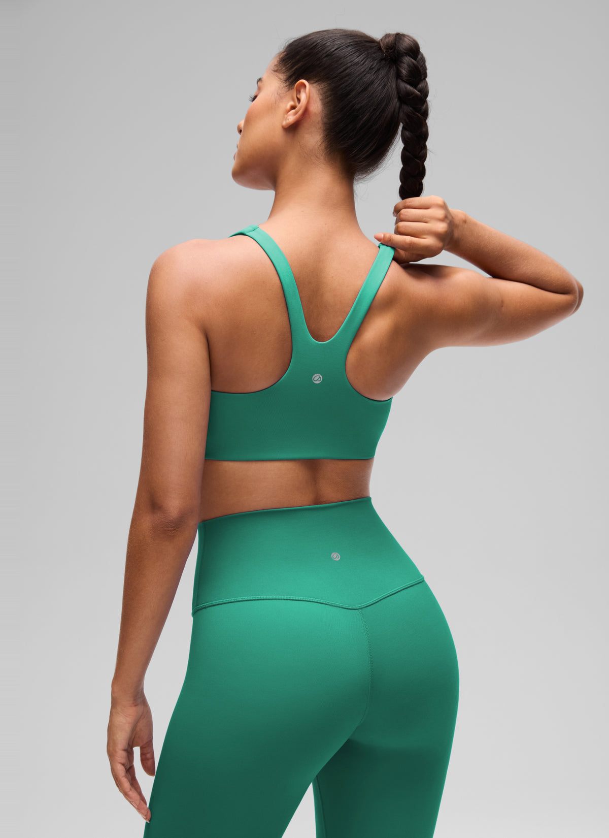 CRZ YOGA Womens Butterlift Double Lined Square Neck Yoga Sports Bra Cascadia Green @model_info:C