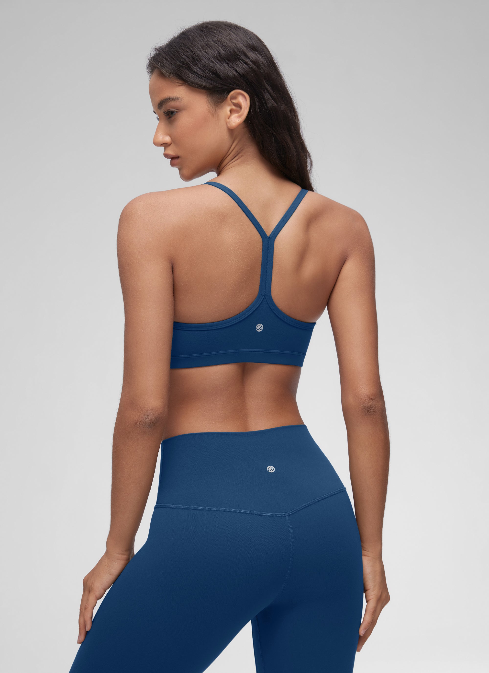 CRZ YOGA Butterluxe Bra Sukan Yoga Berlapik Leher V Wanita Berumbai Tentera Laut Perancis