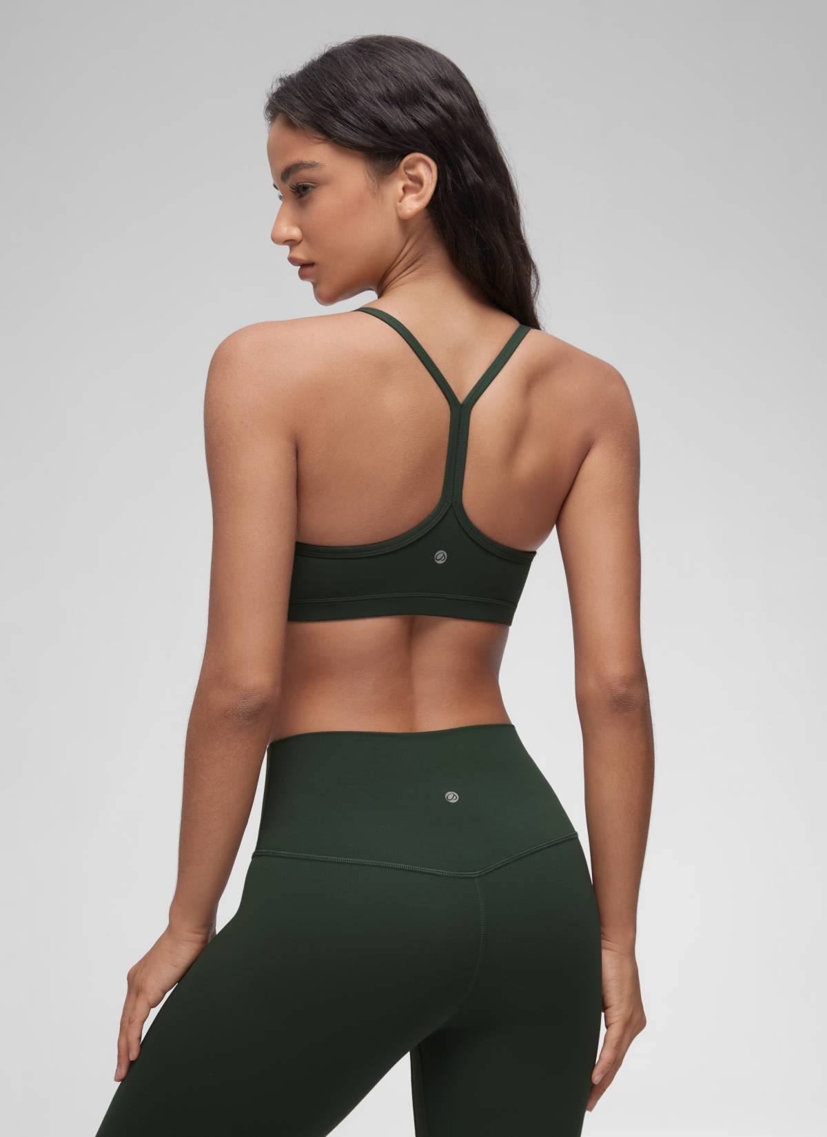 CRZ YOGA Butterluxe Bra Sukan Yoga Berlapik Leher V Wanita Berumbai Hijau Legend