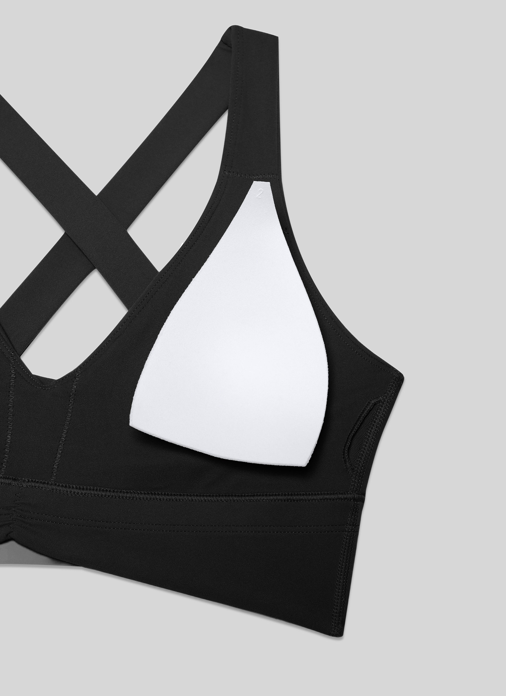 Áo lót yoga CRZ YOGA dành cho nữ, kiểu " Butterluxe " với độ nâng đỡ nhẹ, cổ chữ V xếp nếp, màu đen
