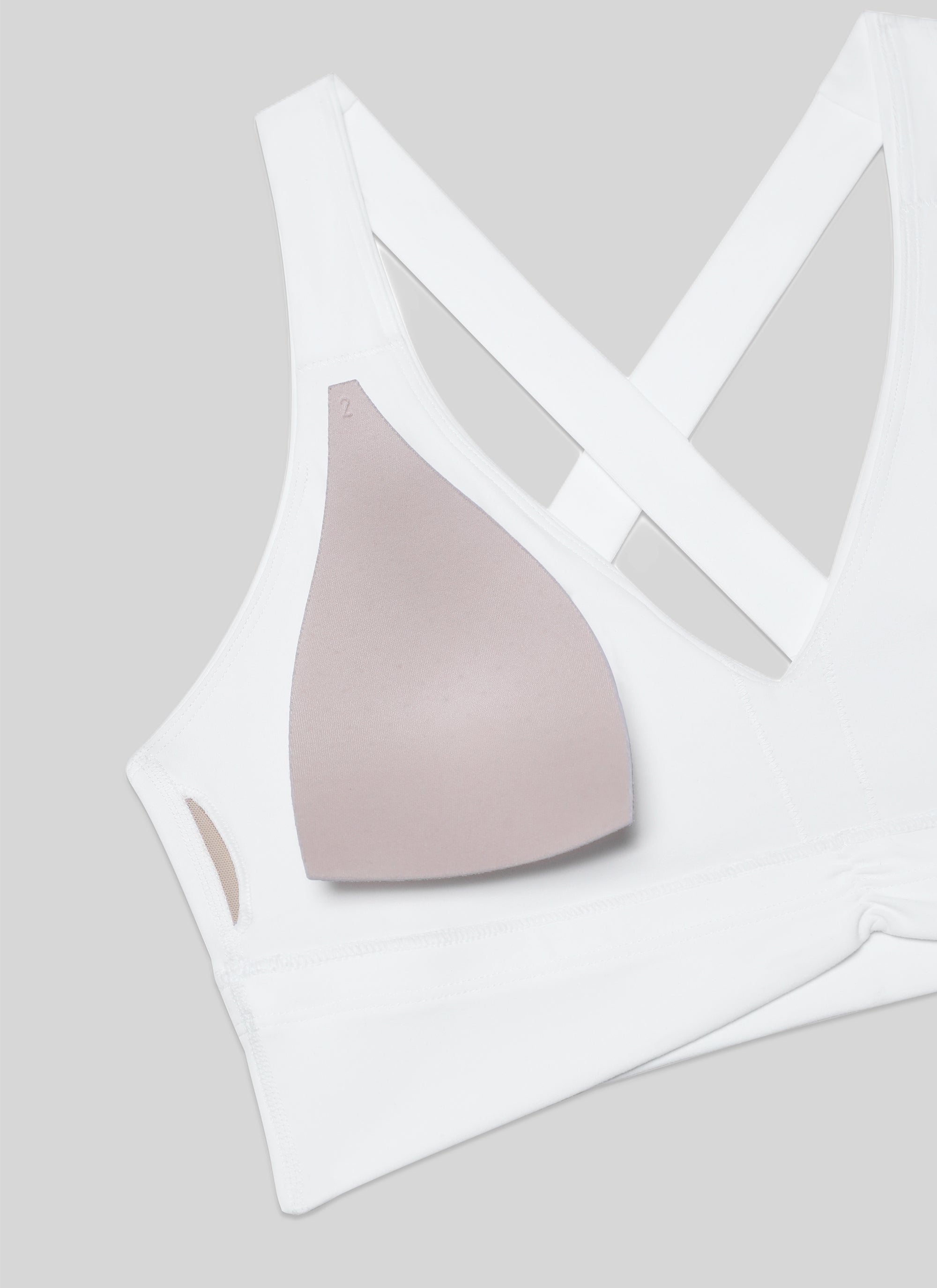 Áo lót yoga CRZ YOGA dành cho nữ, kiểu " Butterluxe " với độ nâng đỡ nhẹ, cổ chữ V xếp nếp, màu trắng