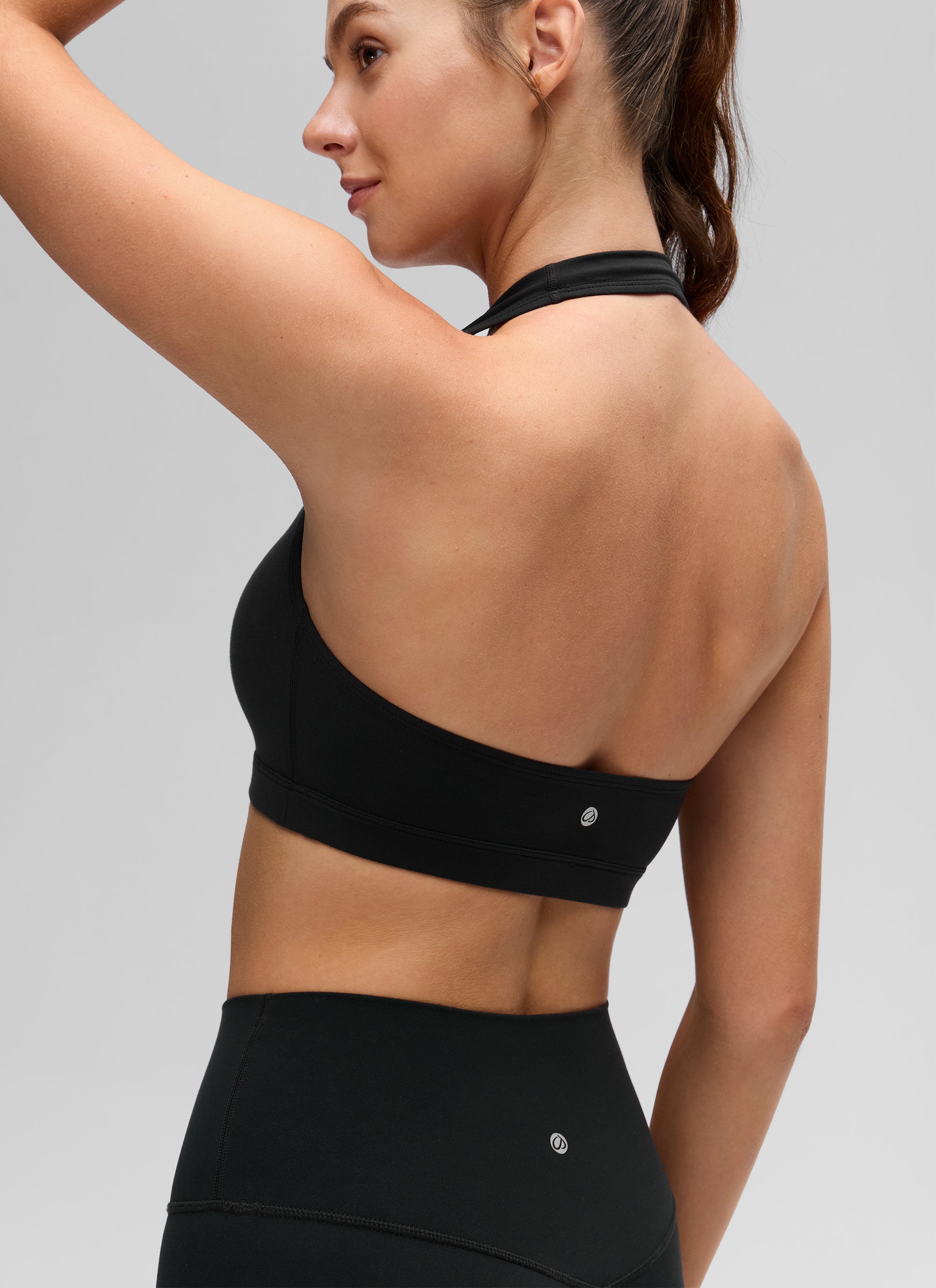 CRZ YOGA - Áo lót thể thao dành cho nữ tập yoga, cổ tròn, có đệm, lưng hở, màu đen