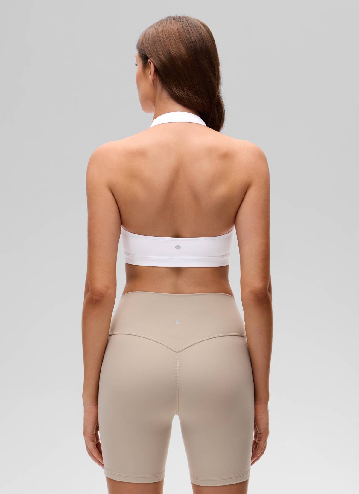 CRZ YOGA - Áo lót thể thao dành cho nữ tập yoga, cổ tròn, có đệm, lưng hở, màu trắng