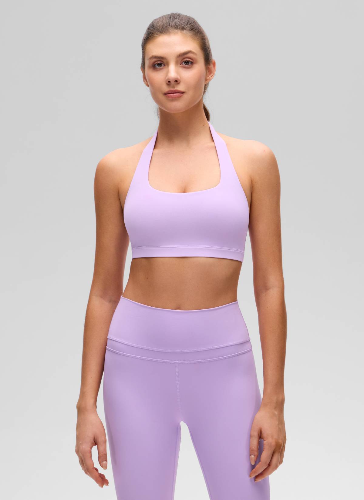 CRZ YOGA - Áo lót thể thao dành cho nữ tập yoga, cổ tròn, có đệm, lưng hở, màu tím Elfin