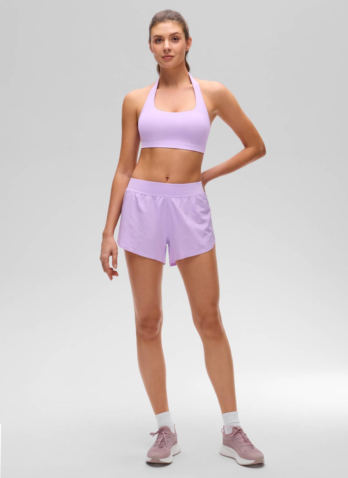 CRZ YOGA - Áo lót thể thao dành cho nữ tập yoga, cổ tròn, có đệm, lưng hở, màu tím Elfin