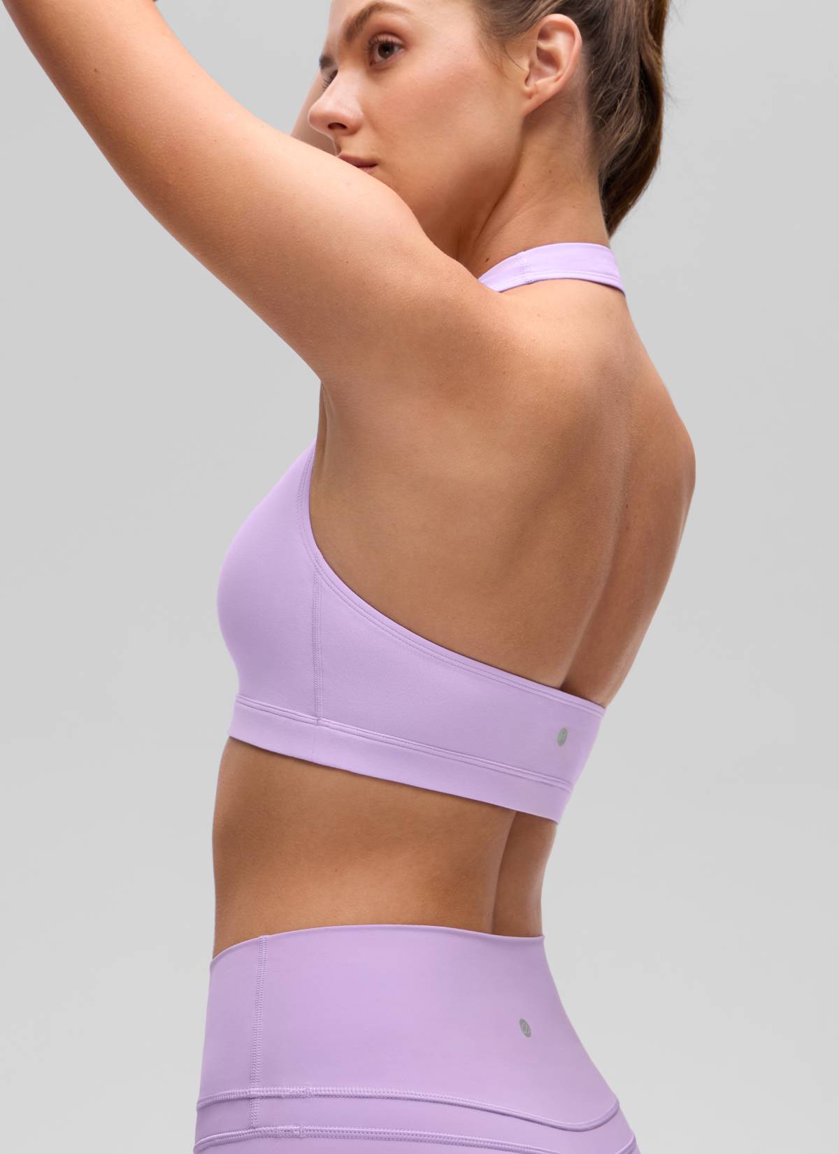 CRZ YOGA - Áo lót thể thao dành cho nữ tập yoga, cổ tròn, có đệm, lưng hở, màu tím Elfin