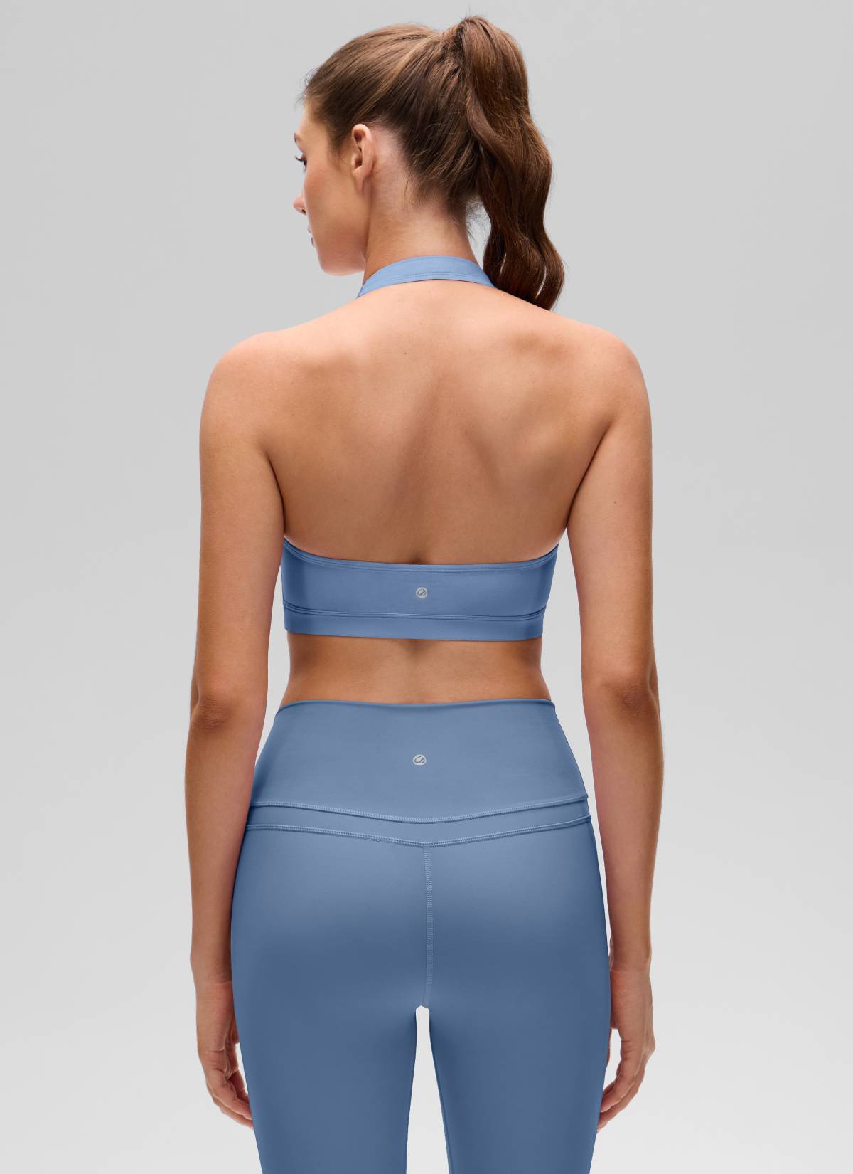 CRZ YOGA - Áo lót thể thao dành cho nữ tập yoga, cổ tròn, có đệm, lưng hở, màu xanh Oasis