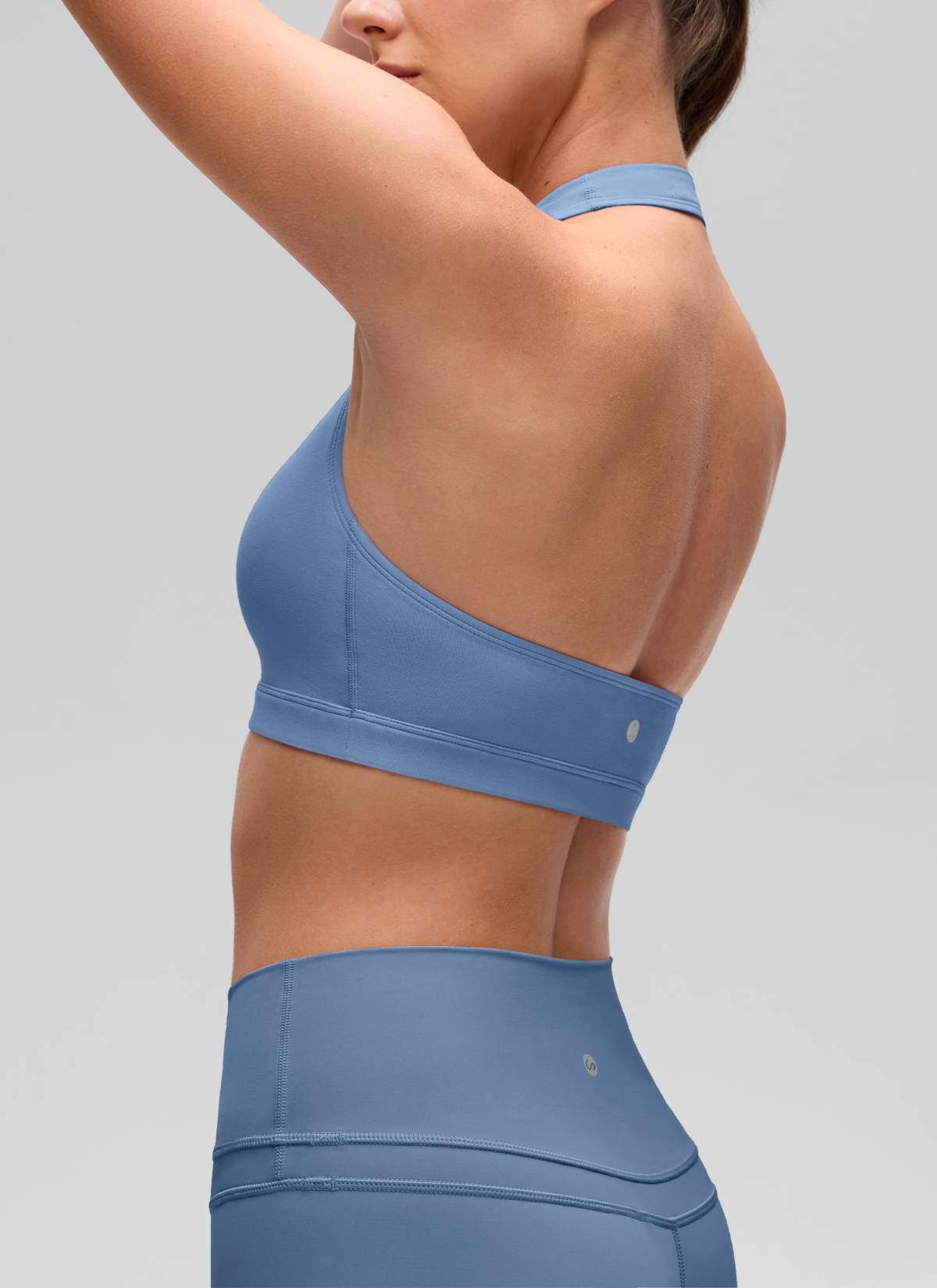 CRZ YOGA - Áo lót thể thao dành cho nữ tập yoga, cổ tròn, có đệm, lưng hở, màu xanh Oasis