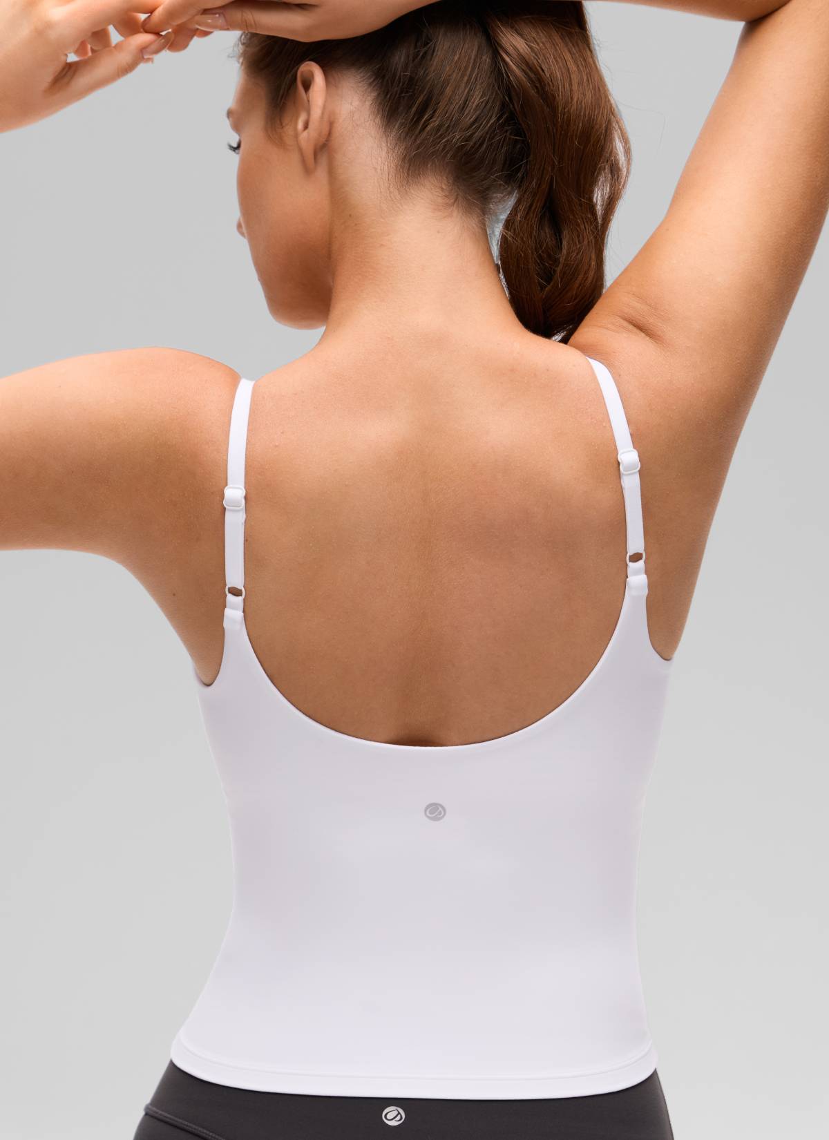 CRZ YOGA Wanita Butterluxe Bra Yoga U Panjang Pinggang Belakang Terbina Dalam Tank Putih