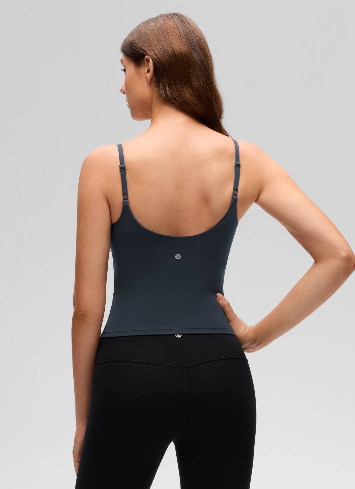 CRZ YOGA Wanita Butterluxe Yoga U Pinggang Belakang Panjang Bra Terbina Dalam Tank True Navy