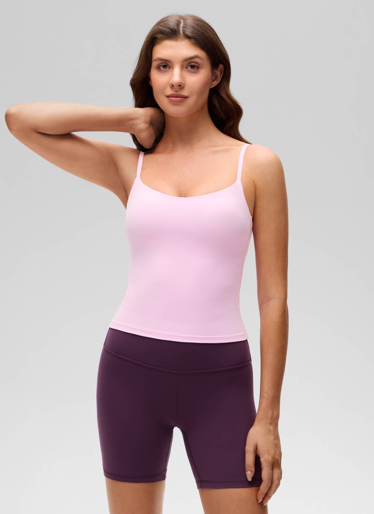 CRZ YOGA Wanita Butterluxe Bra Yoga U Panjang Pinggang Belakang Terbina Dalam Tank Vita Pink