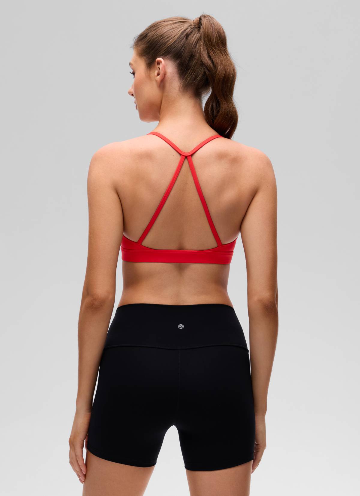 CRZ YOGA 여성용 Butterluxe 요가 스쿱 넥 크로스 백 스포츠 브라 딥 레드