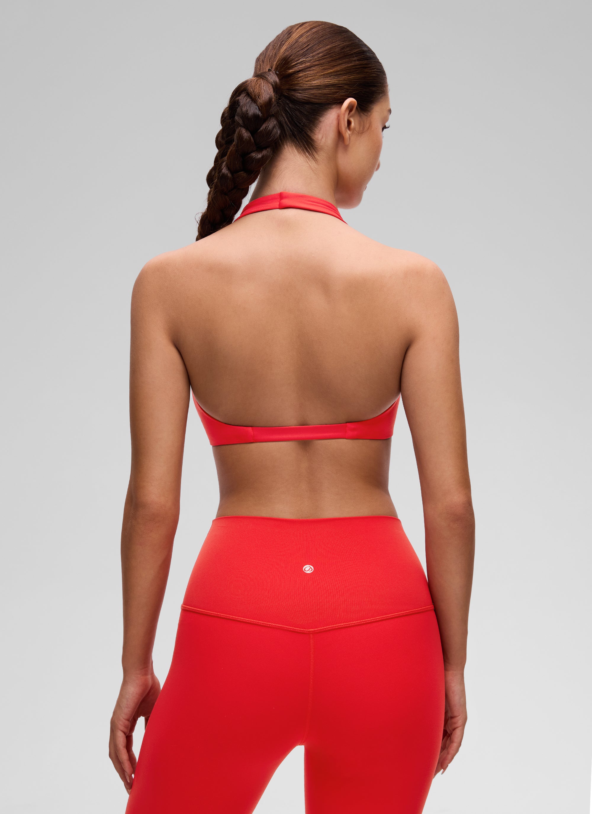 CRZ YOGA Wanita Butterluxe Bra Sukan Berlapis Dua Potongan Leher V Yoga Merah Tua