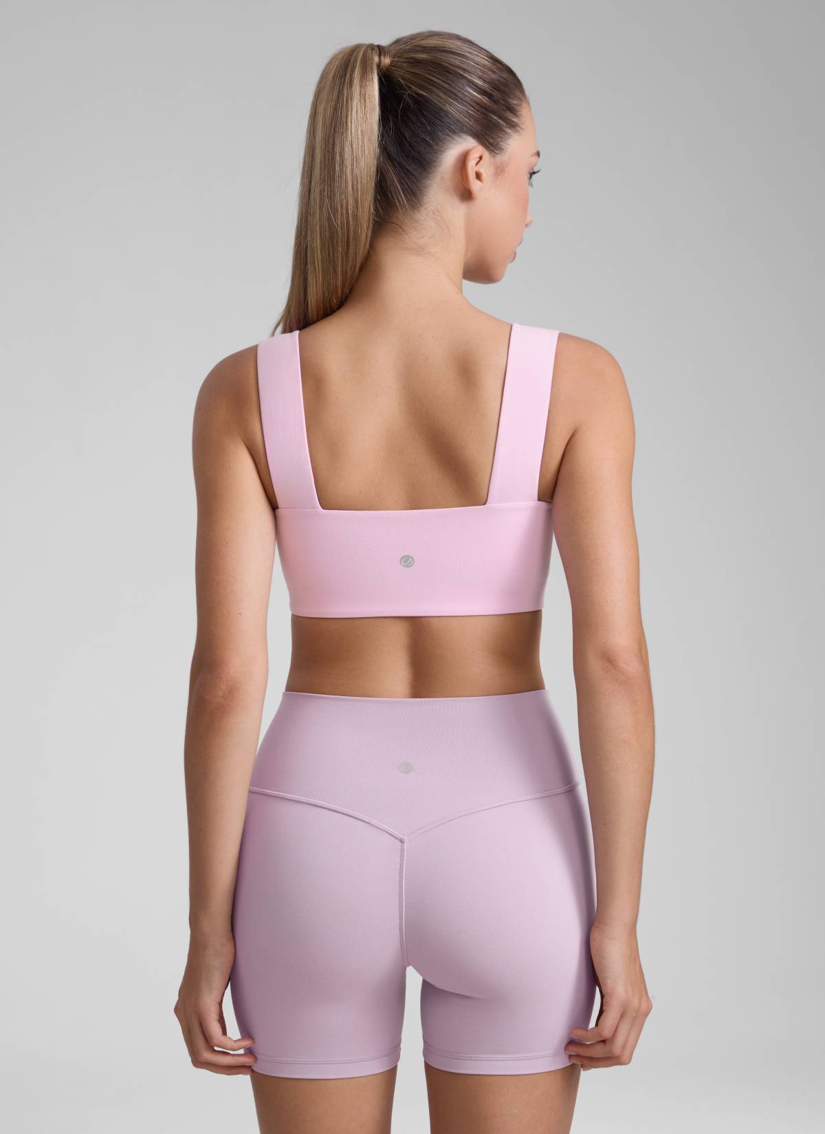 CRZ YOGA Butterluxe Womens Square Neck Open Back Wide straps Sports Bras Vita Pink @model_info:Kate