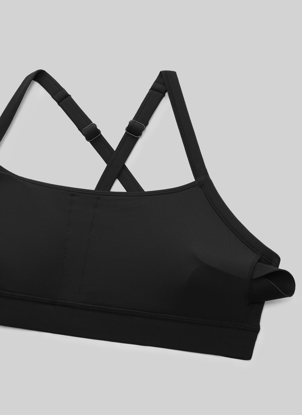 CRZ YOGA レディースButterlift ヨガ用 Uネック クロスバック キーホール スポーツブラ ブラック
