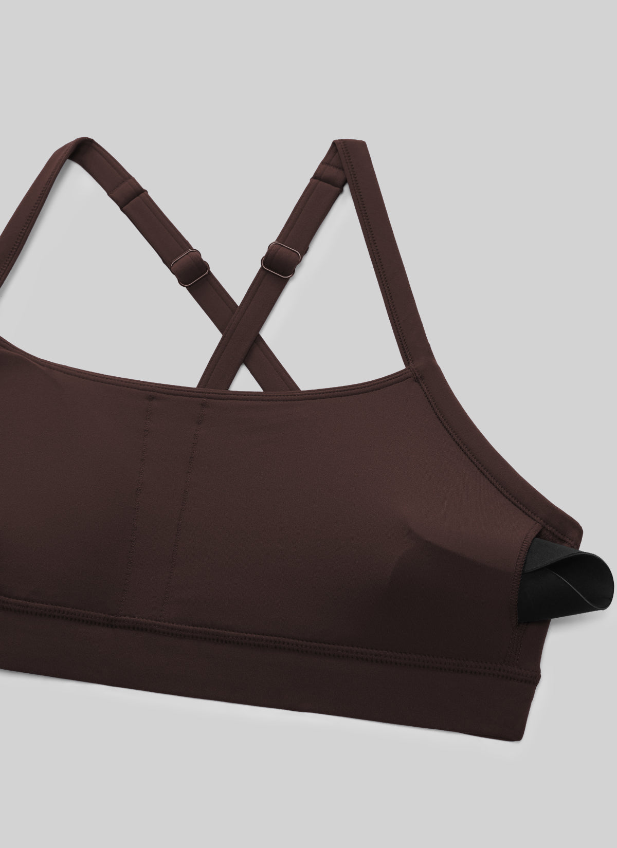 CRZ YOGA レディースButterlift ヨガ用 Uネック クロスバック キーホール スポーツブラ ホットファッジブラウン