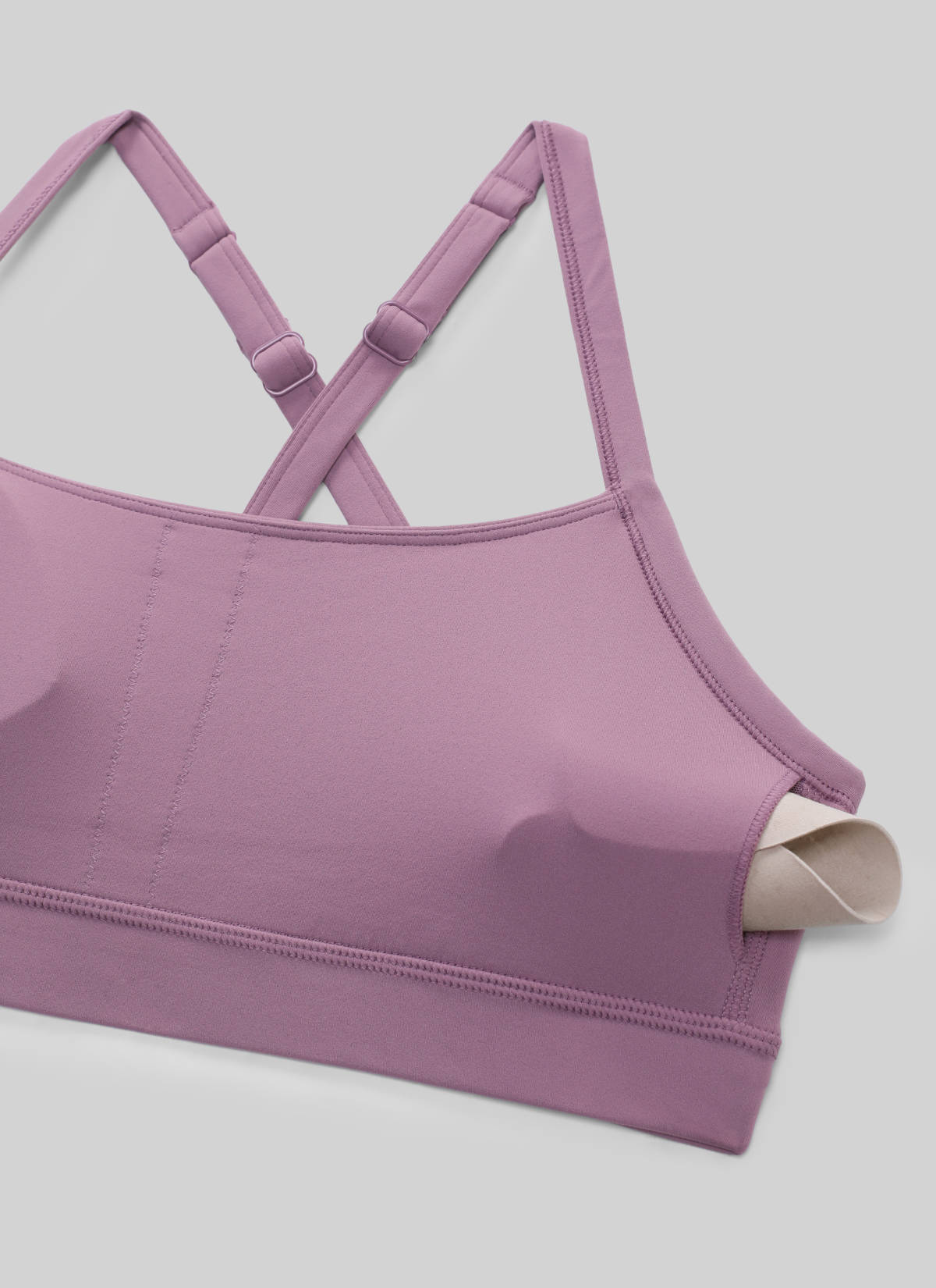 CRZ YOGA Pambabae Butterlift Yoga U Neck Cross Back Keyhole Sports Bra Light Lavender